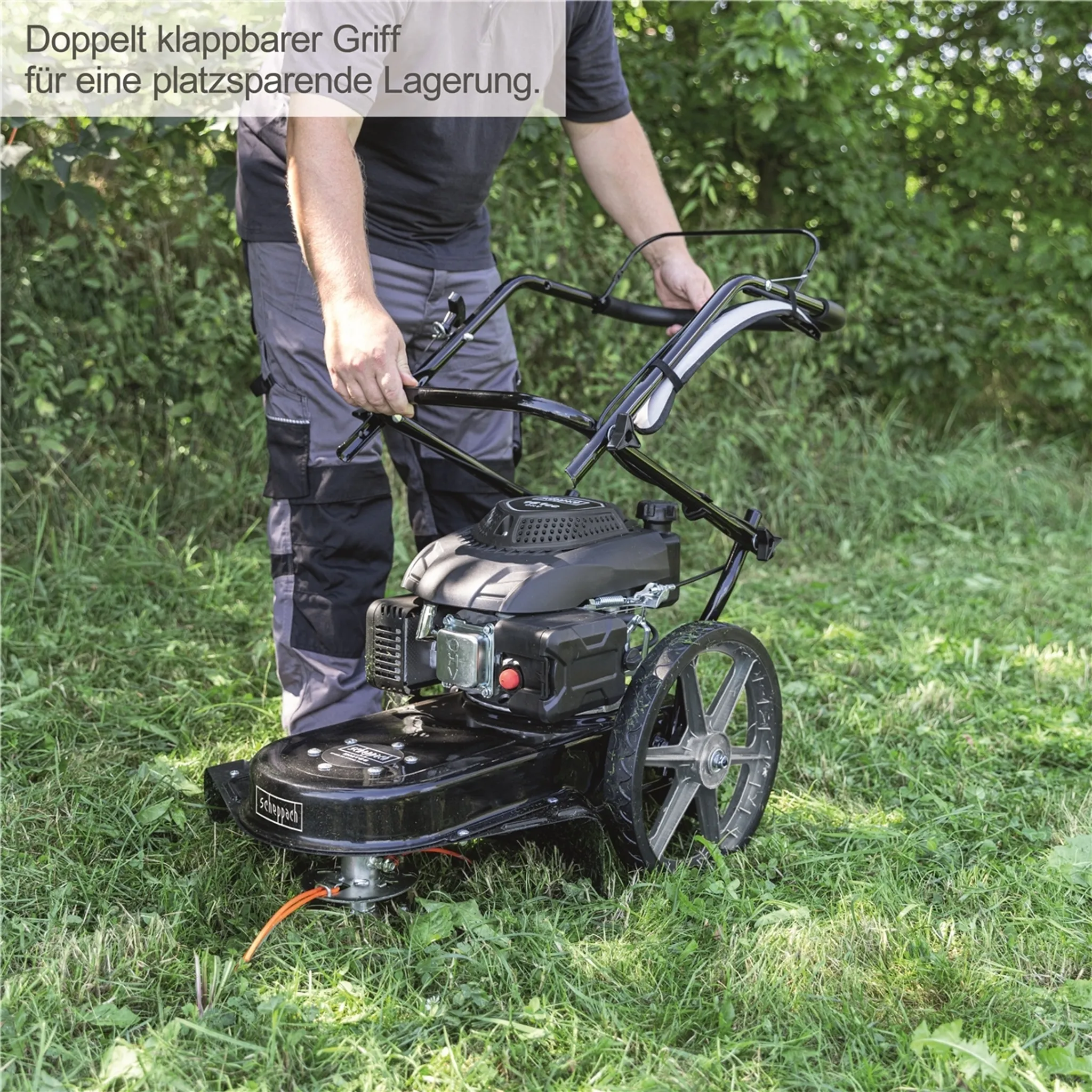 Scheppach Wiesenmäher HMP161-56B, 56 cm Schnittbreite, 4,1 PS, Benzin, Hochgrasmäher für unwegsames Gelände – Bild 6