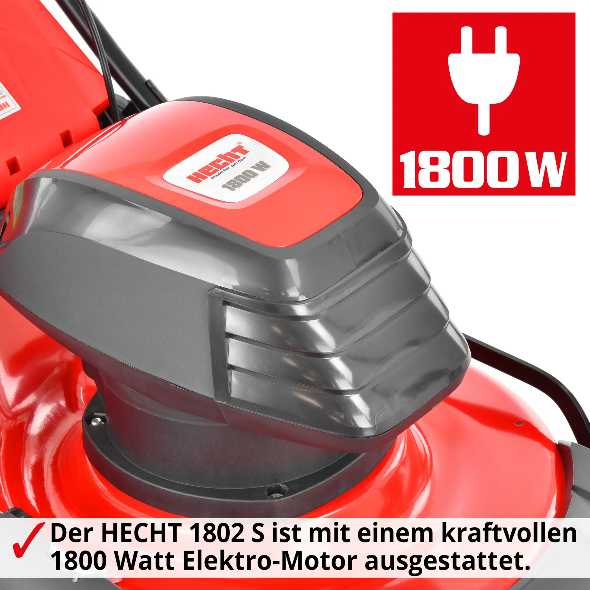 HECHT Rasenmäher Elektro mit Antrieb 1802 S | 46 cm Schnittbreite | 1800 W | 5in1 | Mulcher | 50 L Fangkorb | 3,3 km/h – Bild 9