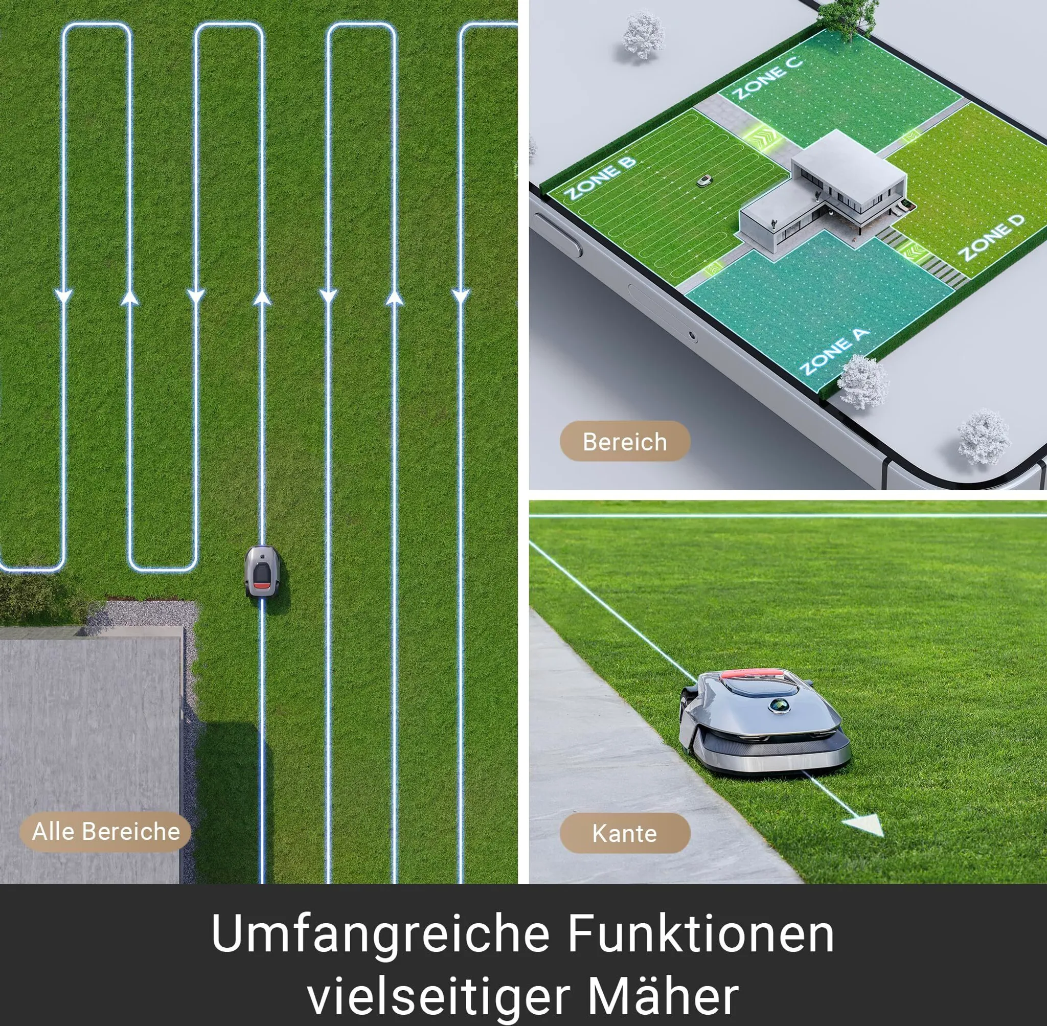 Dreame Intelligent Mähroboter A1, Rasenmäher Roboter, App-Steuerung, OmniSense-Technologie, Intuitives Bereichsmanagement, Intelligente Hindernisverme – Bild 3