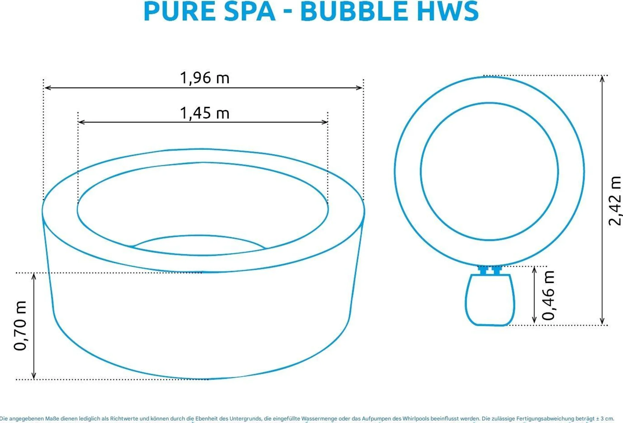 Aufblasbarer Whirlpool Intex Pure Spa - Ø180 x 66cm für 4 Personen - blau – Bild 2