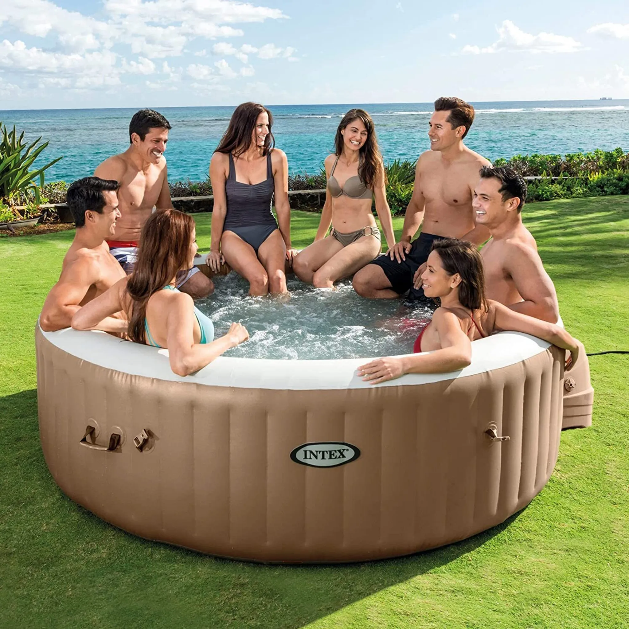 INTEX 28412 PureSPA Bubbla Massage Set Whirlpool 236/185cm Durchmesser x 71cm hoch für 8 Personen – Bild 2