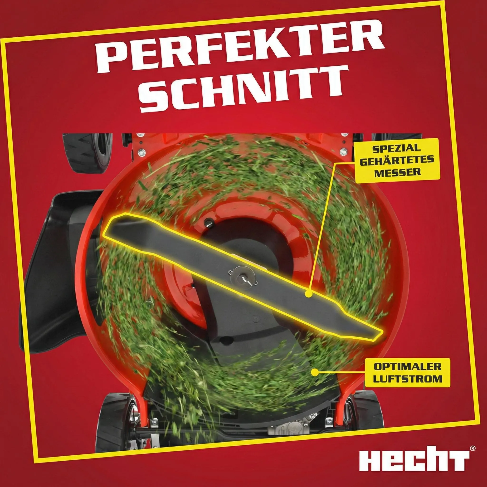 HECHT 554 SX Rasenmäher Benzin mit Antrieb | 53 cm Schnittbreite | 5in1 | 75L | 6 PS | Mulchkit – Bild 6
