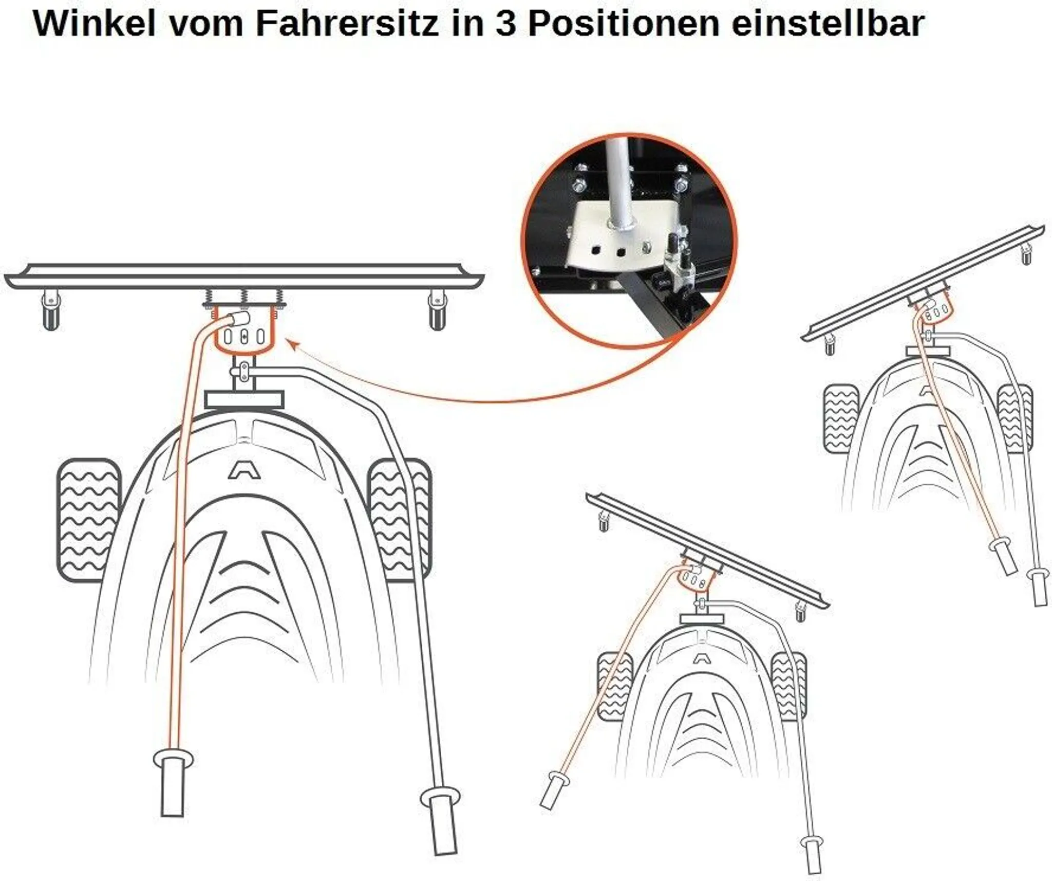 Schneeschild Räumschild für Rasentraktor 120 x 40 cm Modell Premium – Bild 5