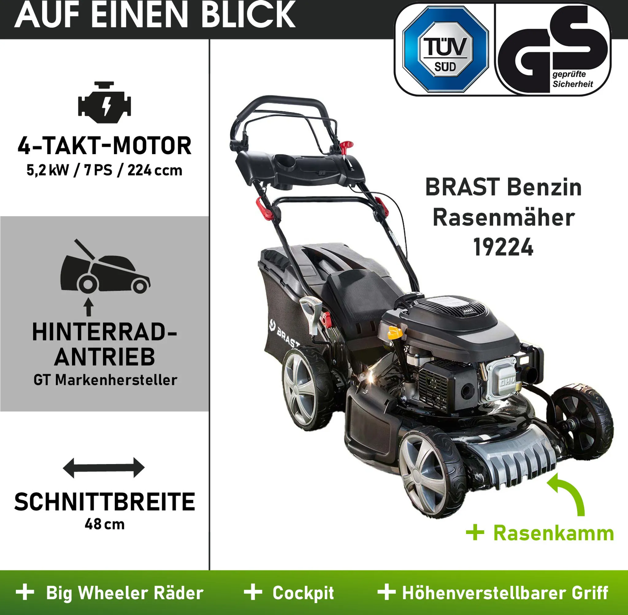 BRAST Benzin Rasenmäher 19224 – Bild 7