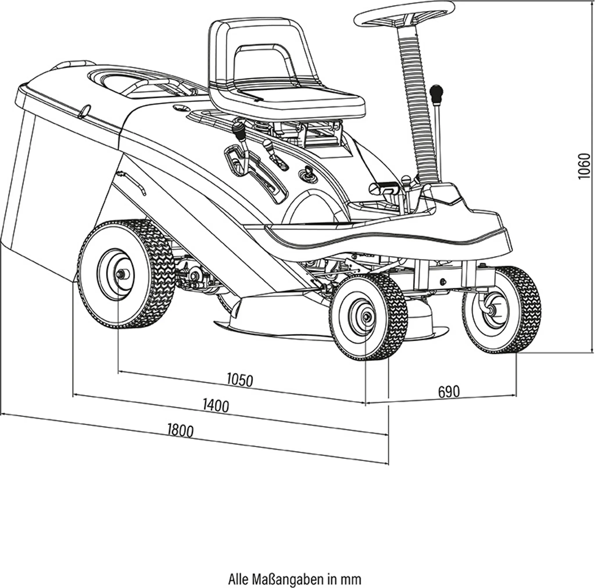 HOME DELUXE - Benzin Aufsitzrasenmäher - Reaper Schwarz - Motor Leistung 4,5 kW (6,5 PS) - 150 Liter Auffangkorb - 61 cm Schnittbreite und höhenverstellbar - Inkl. kompl. Zubehör – Bild 7