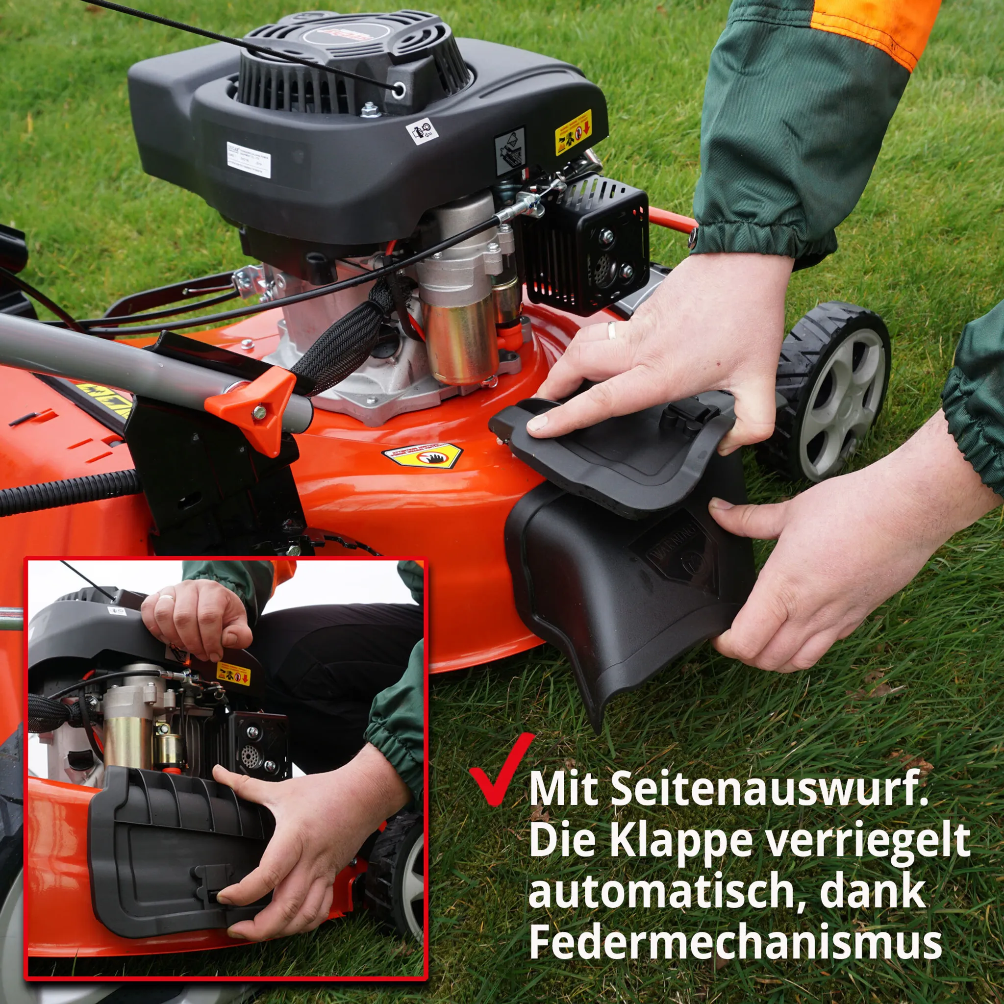 HECHT 547 SWE Rasenmäher Benzin | mit Antrieb | Elektrostarter | 46 cm Schnittbreite | 5in1 | 3,7 PS | Mulchkit – Bild 7