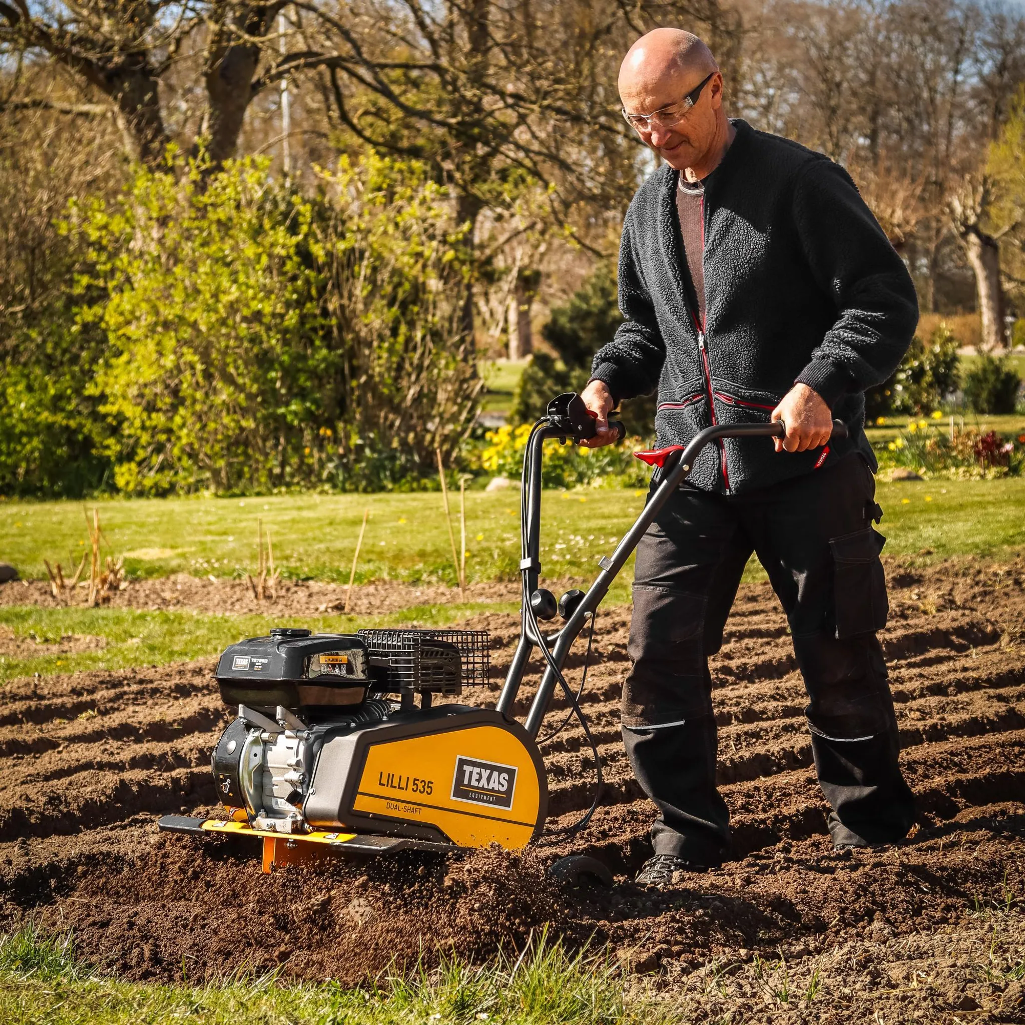 TEXAS Gartenfräse Motorhacke Bodenhacke Bodenfräse Pflug Benzin Lilli 535TG – Bild 7