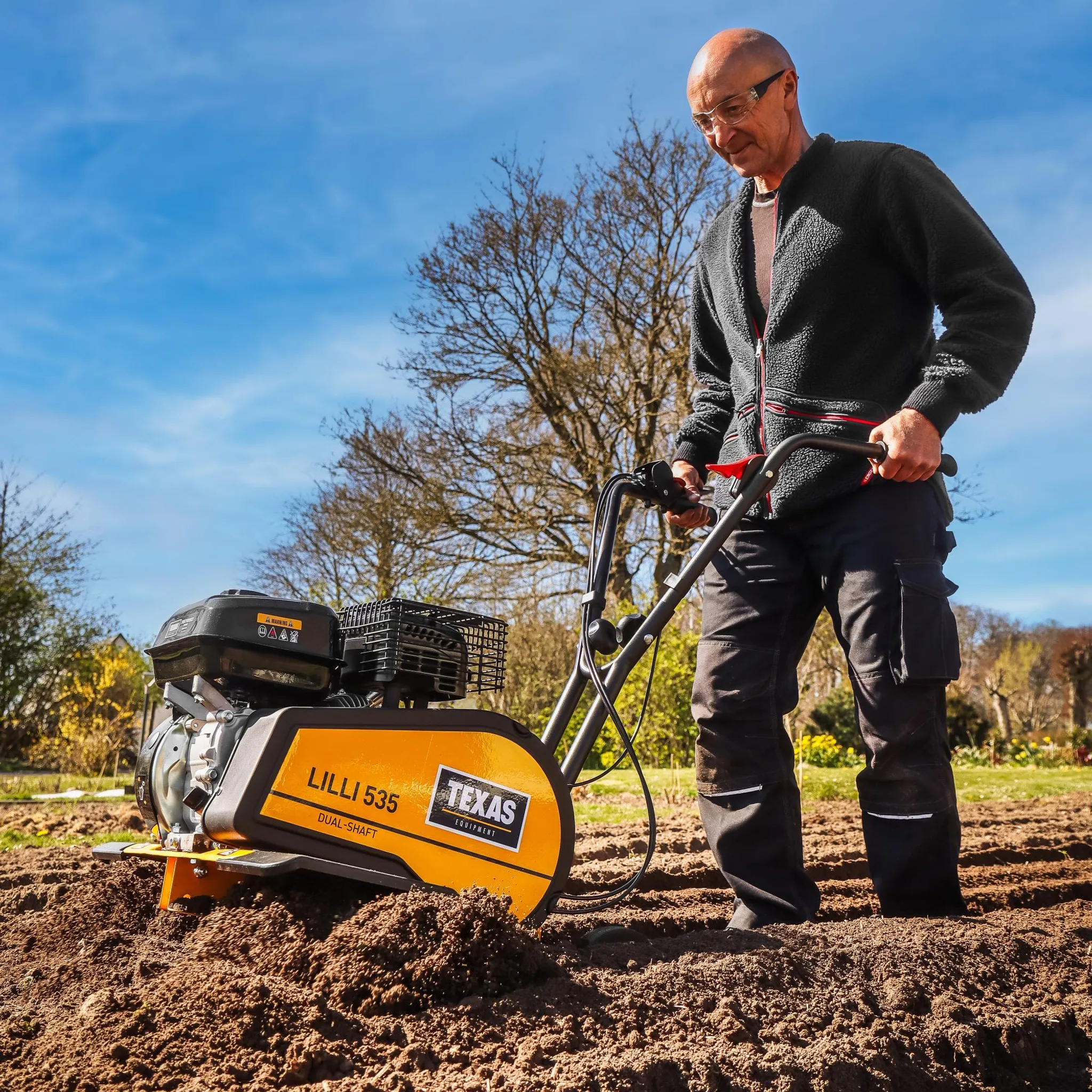 TEXAS Gartenfräse Motorhacke Bodenhacke Bodenfräse Pflug Benzin Lilli 535TG – Bild 6