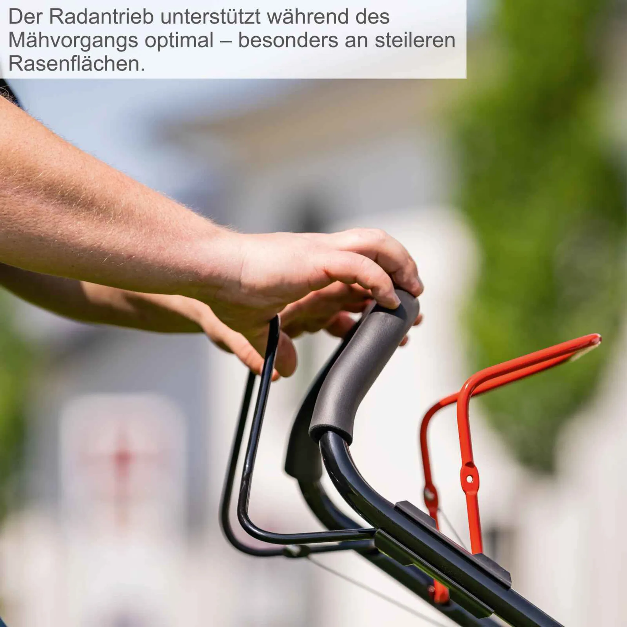 Scheppach Benzin Rasenmäher MS225-56 inkl. Motoröl | Radantrieb | 6PS | 56cm | 65L | Höhenverstellung 7 Stufen | Seitenauswurf & Reinigungsfunktion – Bild 6