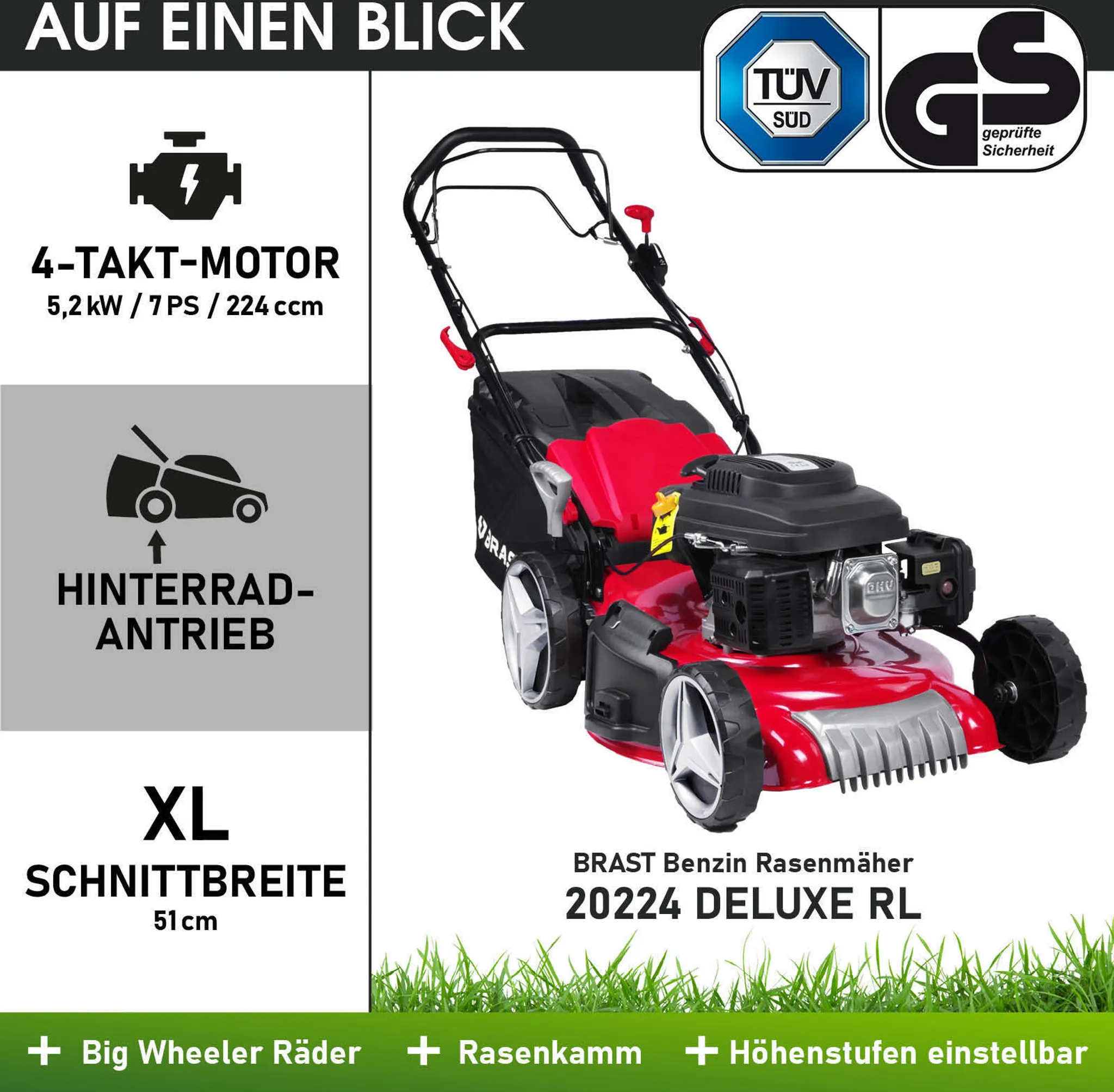 BRAST Benzin Rasenmäher 20224 DELUXE RL – Bild 7