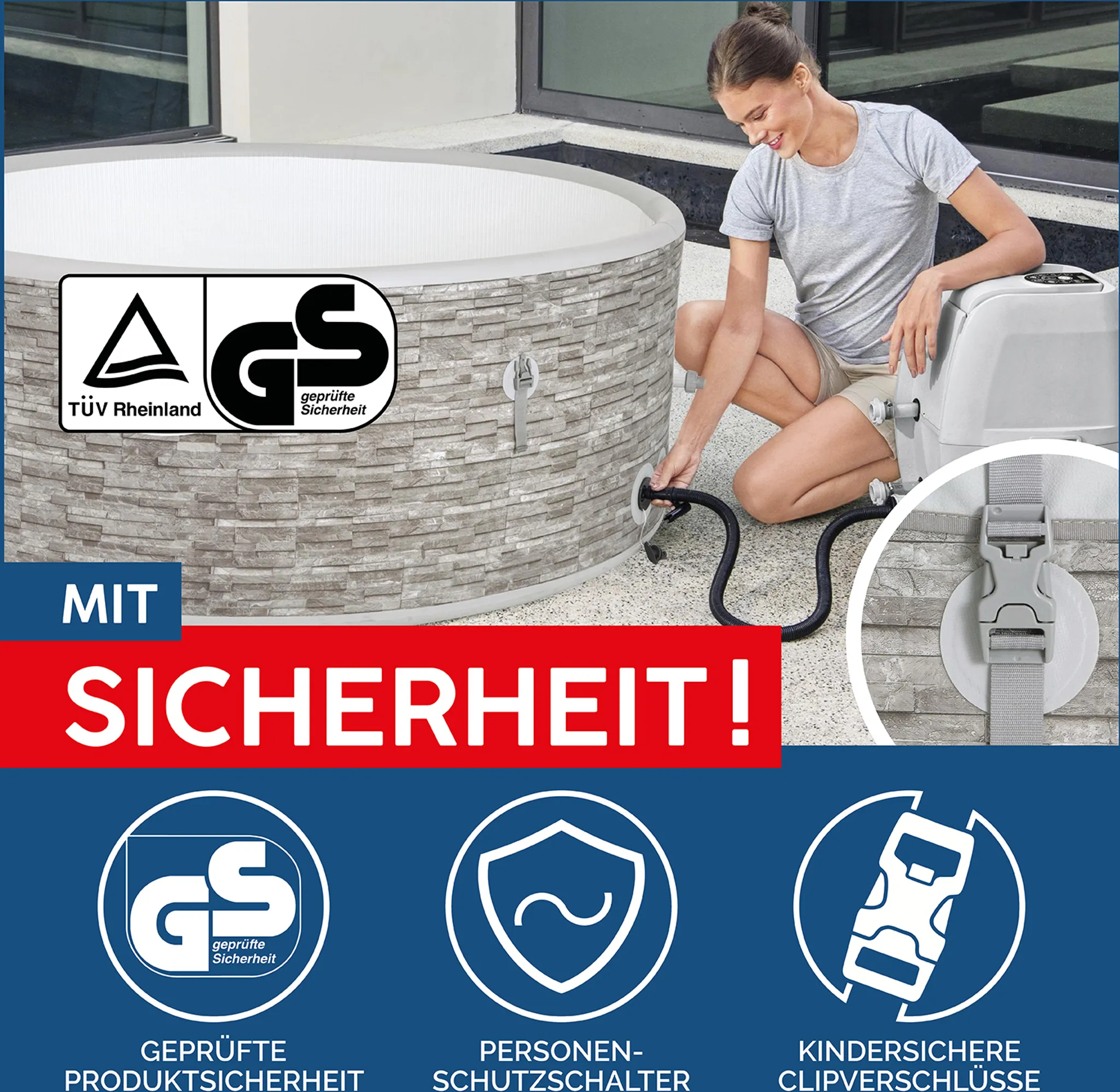 Bestway LAY-Z-SPA® Whirlpool Vancouver AirJet Plus™, rund, 155x60cm, 60027 – Bild 8