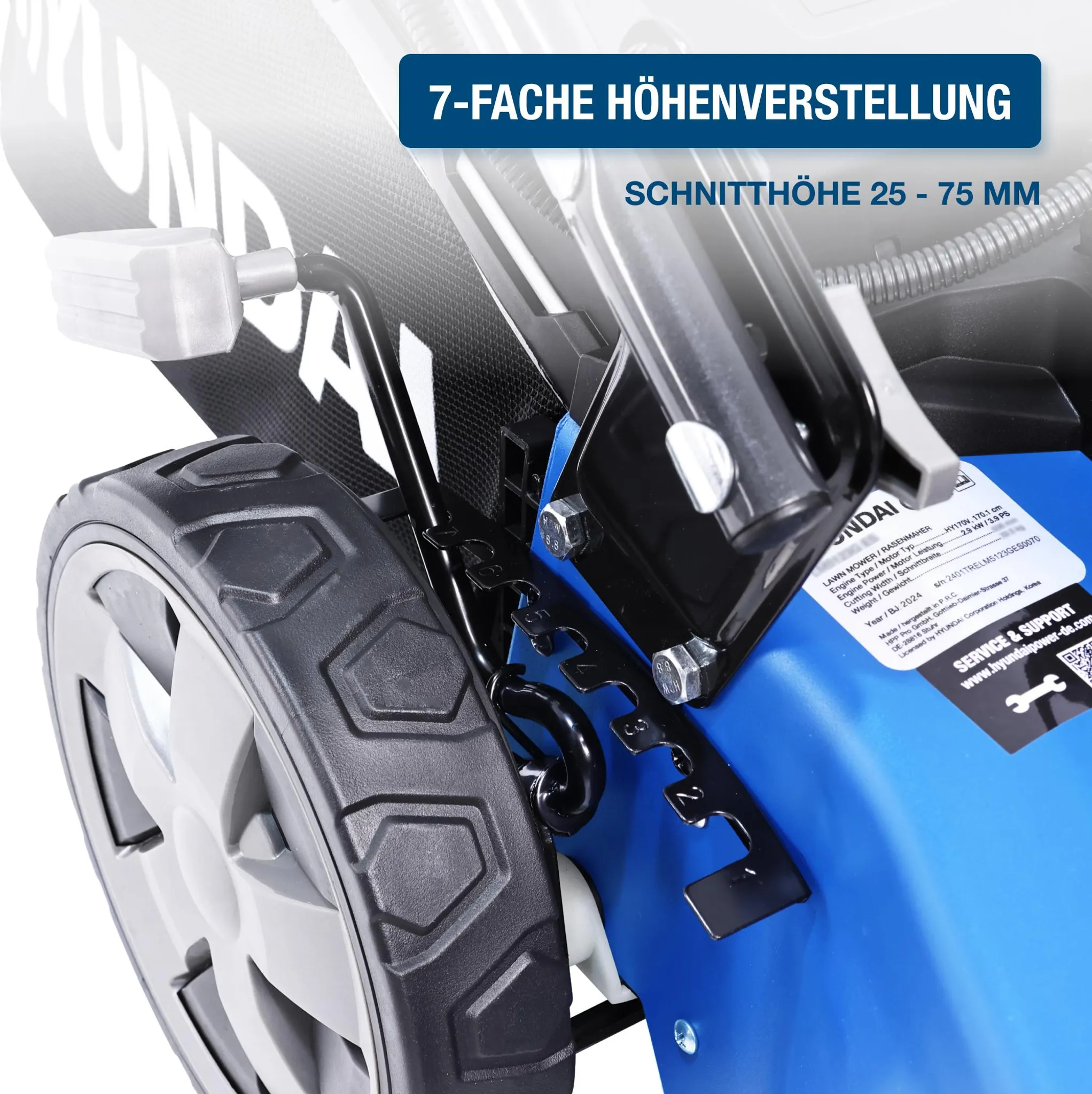 HYUNDAI Benzin-Rasenmäher LM4622G (Mulcher/Mäher mit Radantrieb, 3.9 PS Hyundai Motor) – Bild 5