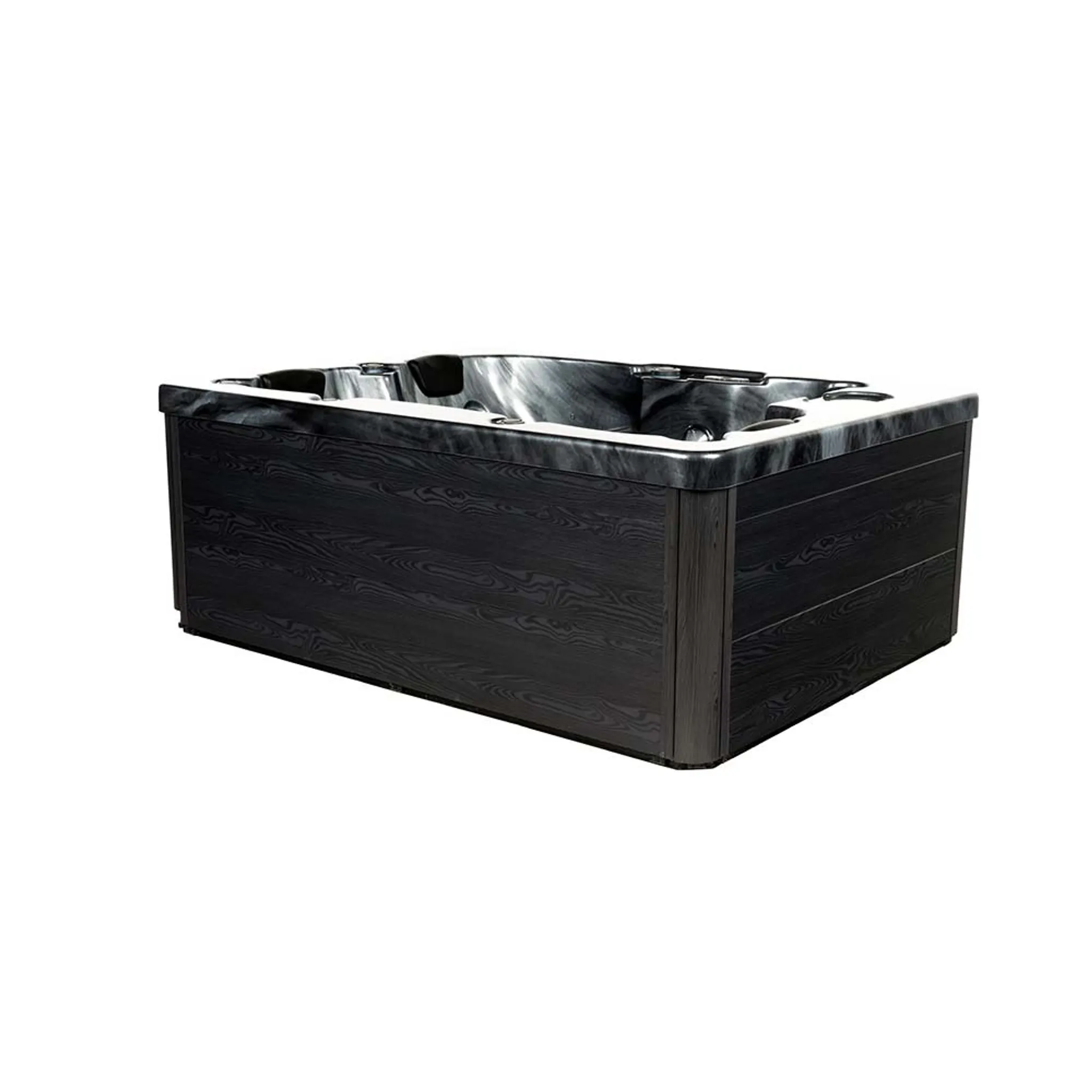 HOME DELUXE - Outdoor Whirlpool - BLACK MARBLE PURE - Maße 210 x 160 x 85 cm - Inkl. Heizung, 27 Massagedüsen und 9 Lichtquellen I Außen Whirlpool Spa für 3 Personen – Bild 5