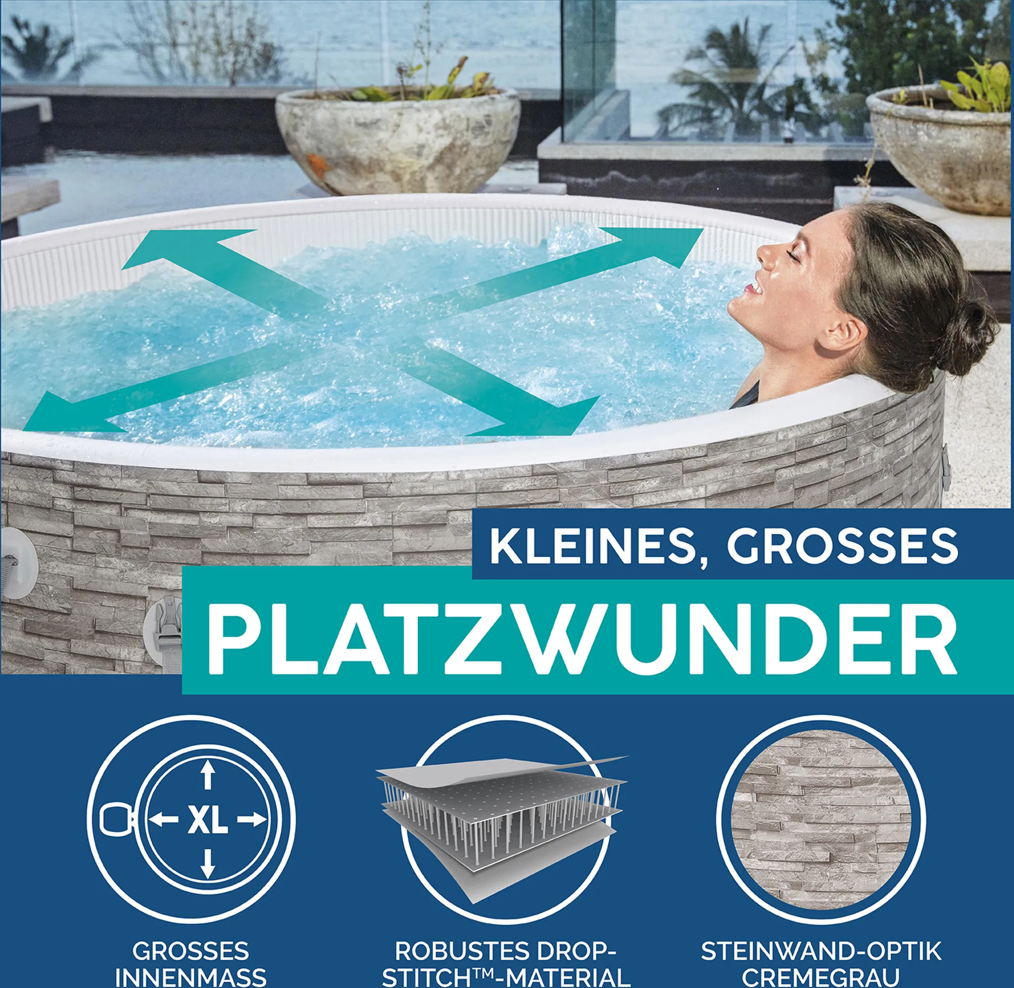 Bestway LAY-Z-SPA® Whirlpool Vancouver AirJet Plus™, rund, 155x60cm, 60027 – Bild 4