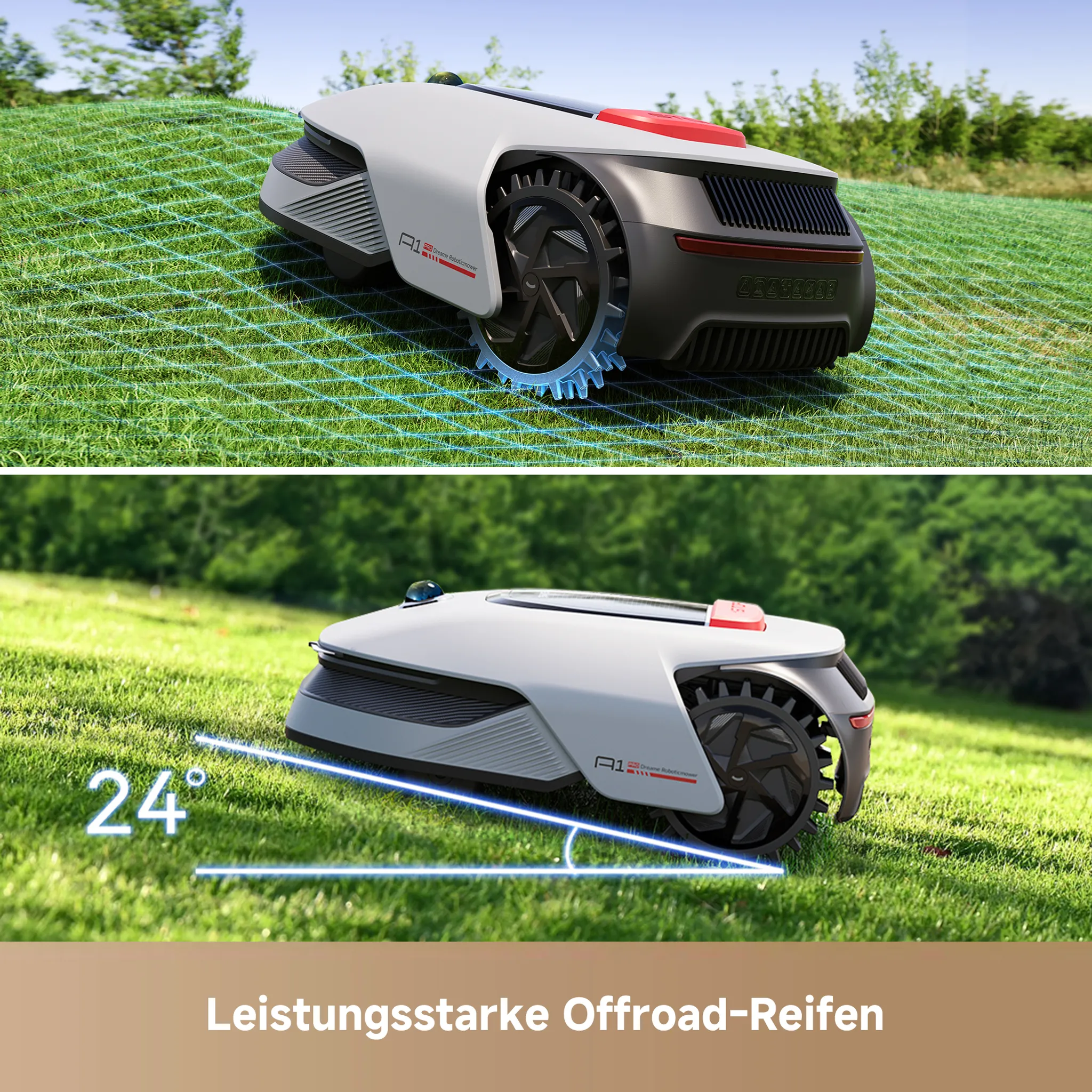 Dreame Intelligenter Mähroboter A1 Pro, Drahtloser Umfang Mähroboter, App-Steuerung, Intuitive Zonenverwaltung, Intelligente Hindernisvermeidung – Bild 3