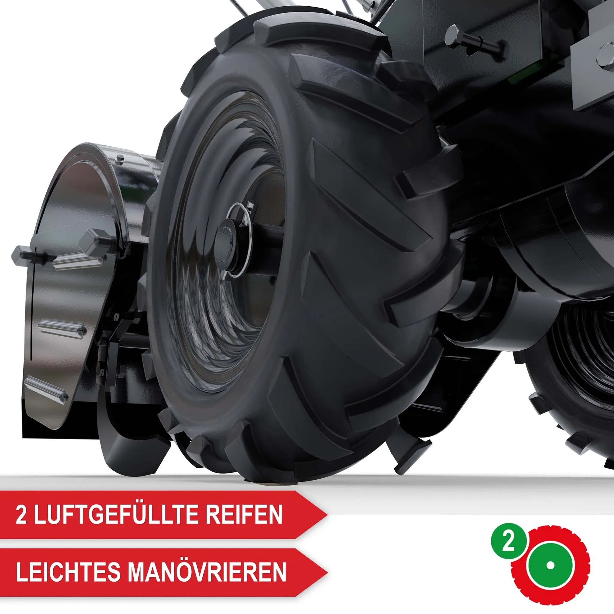 ONBEST Gartenfräse Benzin T4150 | 53 cm Arbeitsbreite | 5,6 PS | 35 cm Arbeitstiefe | 12 Hackmesser – Bild 6