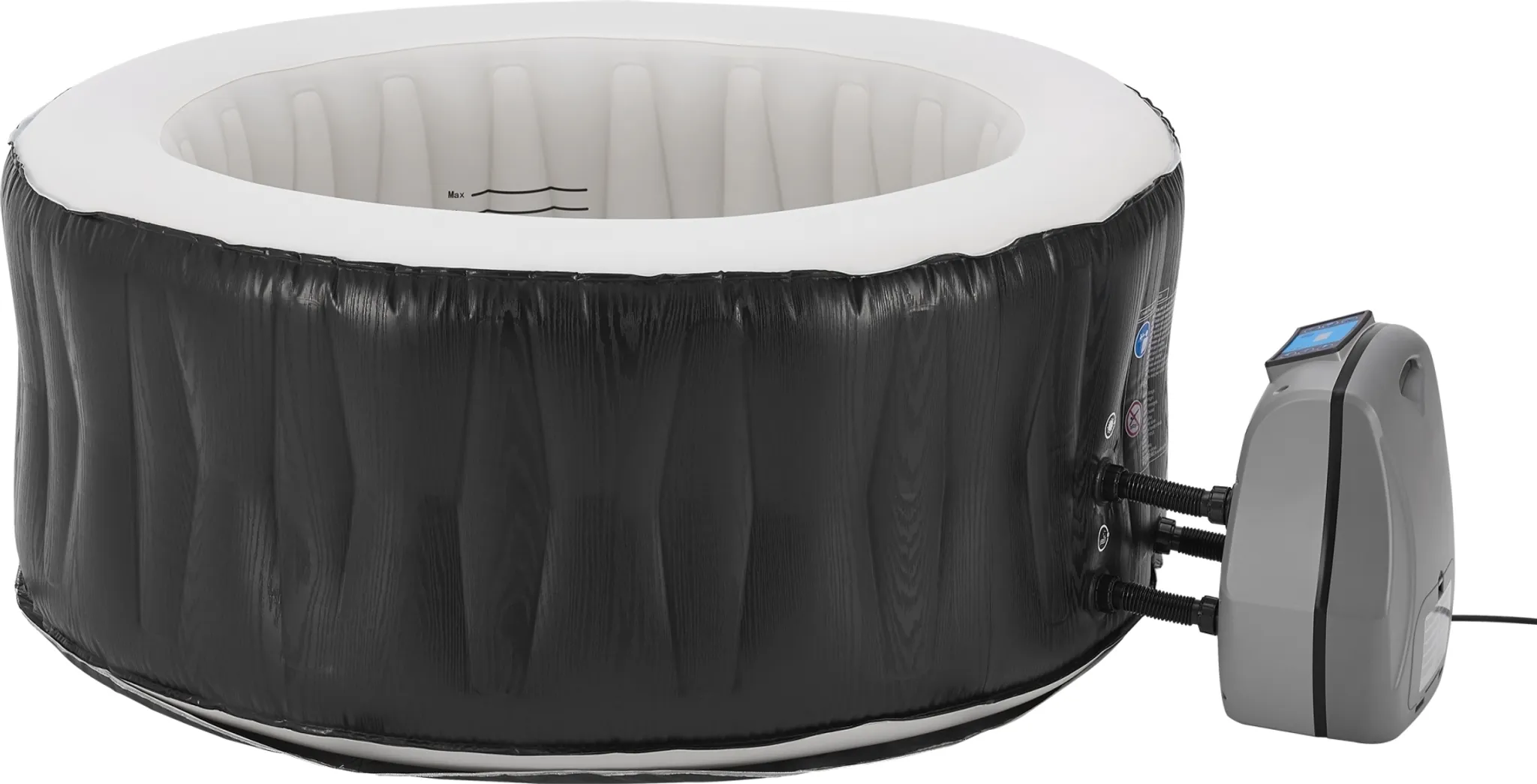 Outdoor Whirlpool aufblasbar ‘Carbone’ für 3 Personen beheizt 165 x 70 cm Schwarz – Bild 4