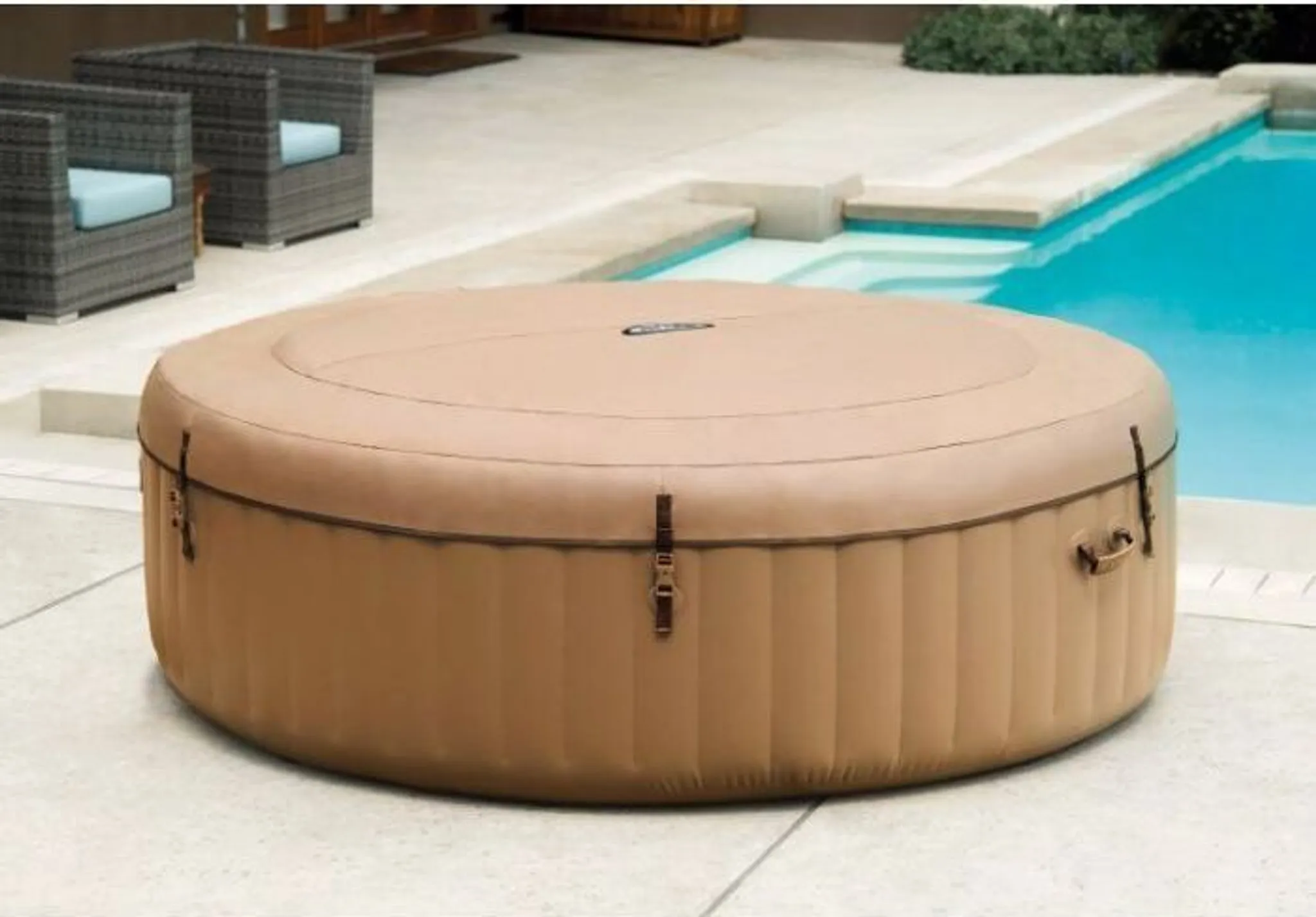 INTEX 28412 PureSPA Bubbla Massage Set Whirlpool 236/185cm Durchmesser x 71cm hoch für 8 Personen – Bild 7