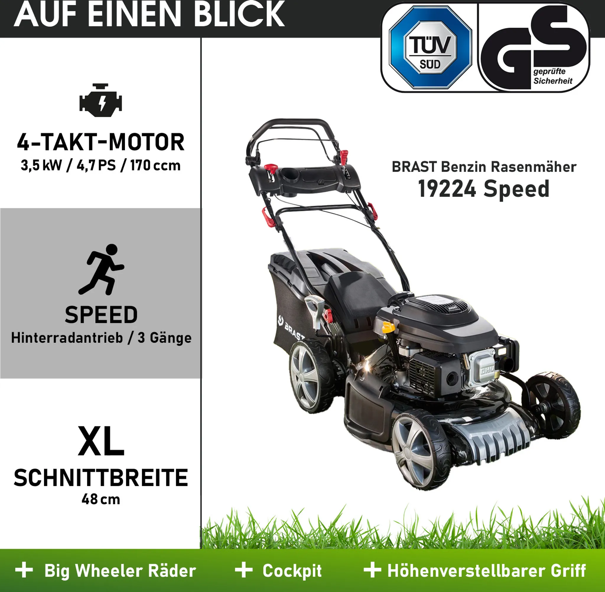 BRAST Benzin Rasenmäher 19224 SPEED – Bild 7