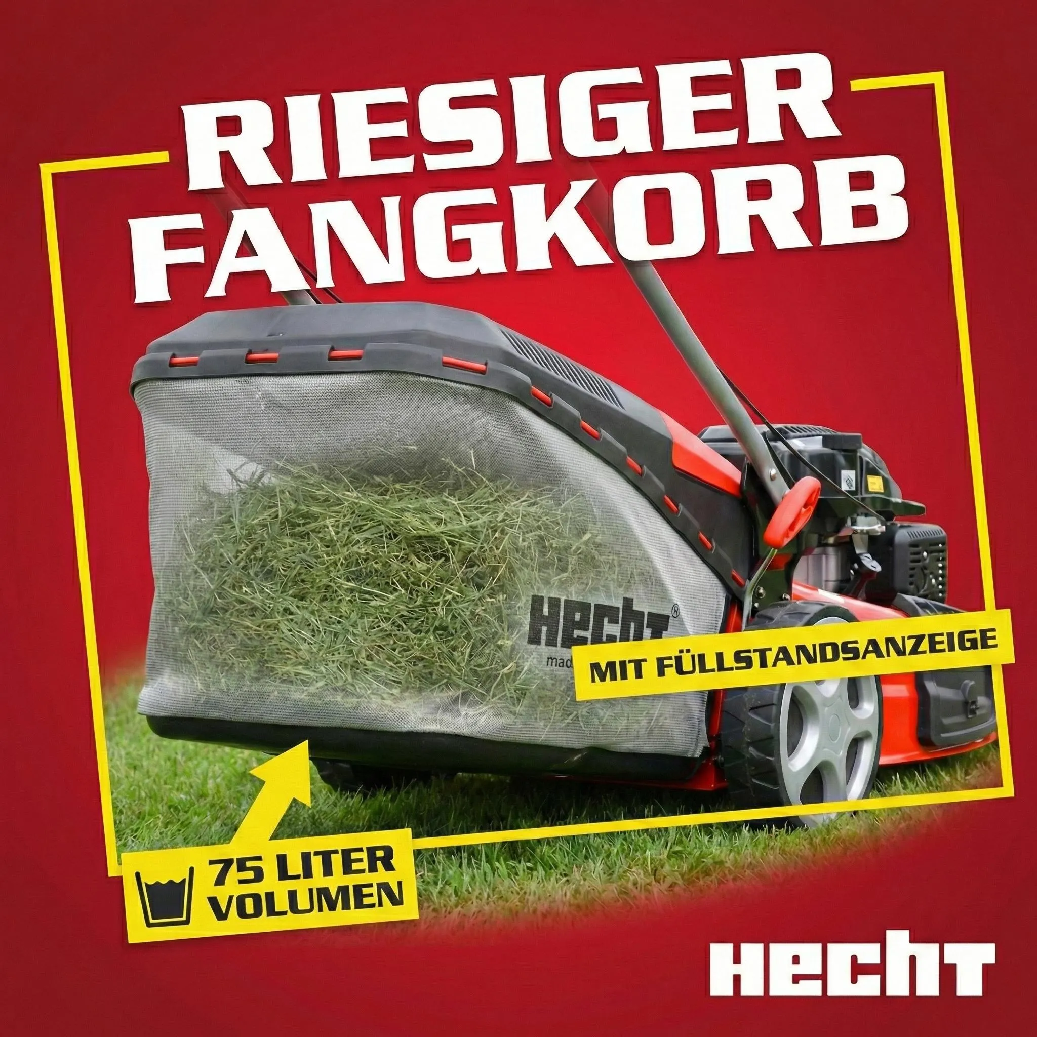 HECHT 554 SX Rasenmäher Benzin mit Antrieb | 53 cm Schnittbreite | 5in1 | 75L | 6 PS | Mulchkit – Bild 7