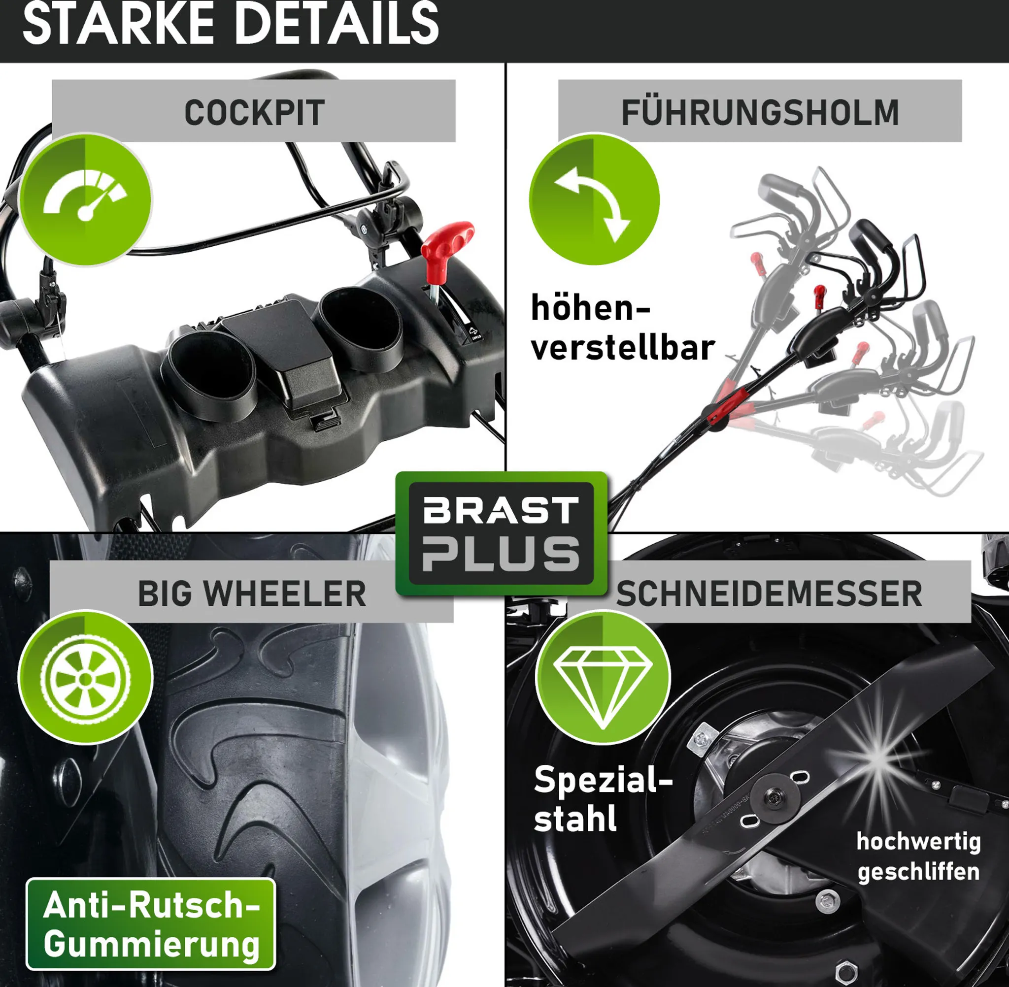 BRAST Benzin Rasenmäher 22224 inkl. Motoröl – Bild 6