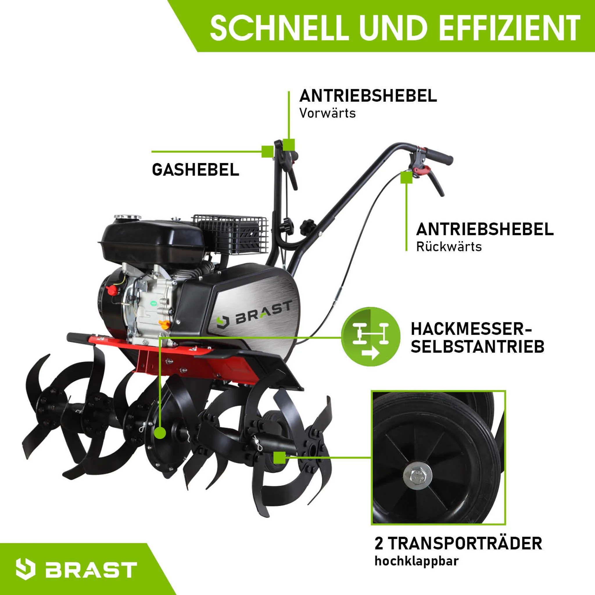 BRAST Benzin Gartenfräse 6000 – Bild 6