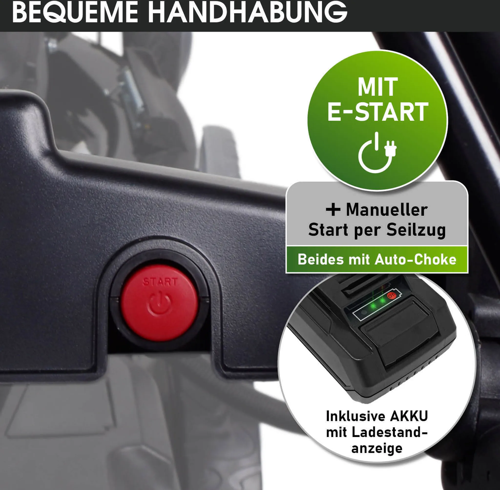 BRAST Benzin Rasenmäher 21224 Trike E-START – Bild 5