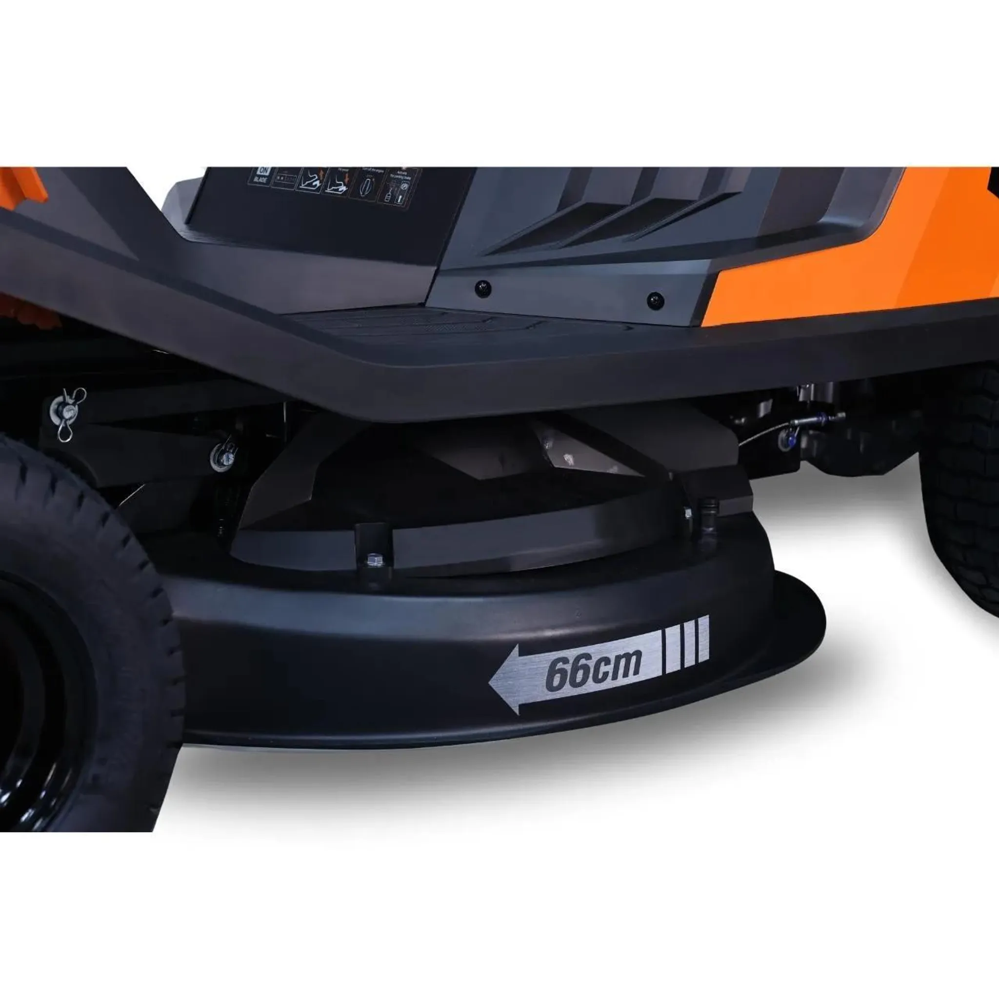 FUXTEC Aufsitzmäher FX-RMR66, Rasentraktor 6PS, Schnittbreite 66 cm, 150 L Fangsack, Schnitthöhe verstellbar, inkl. Trichter für Seitenauswurf – Bild 9