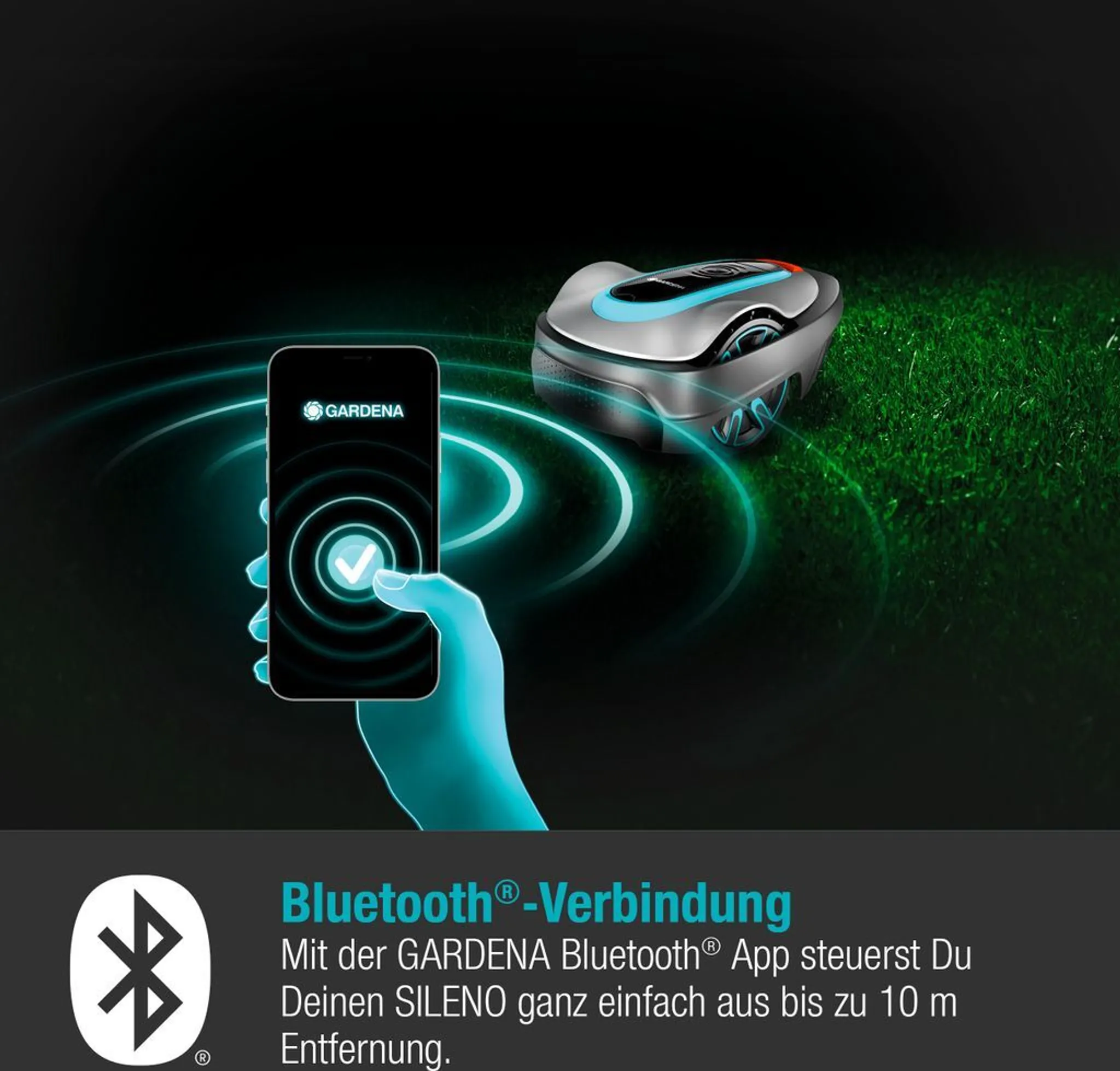 GARDENA Rasenmähroboter SILENO LIFE 750 m² - Mähroboter 15101-20 - Bluetooth, leisester Rasenmäher Roboter, wetterfest, CorridorCut, SensorControl – Bild 5