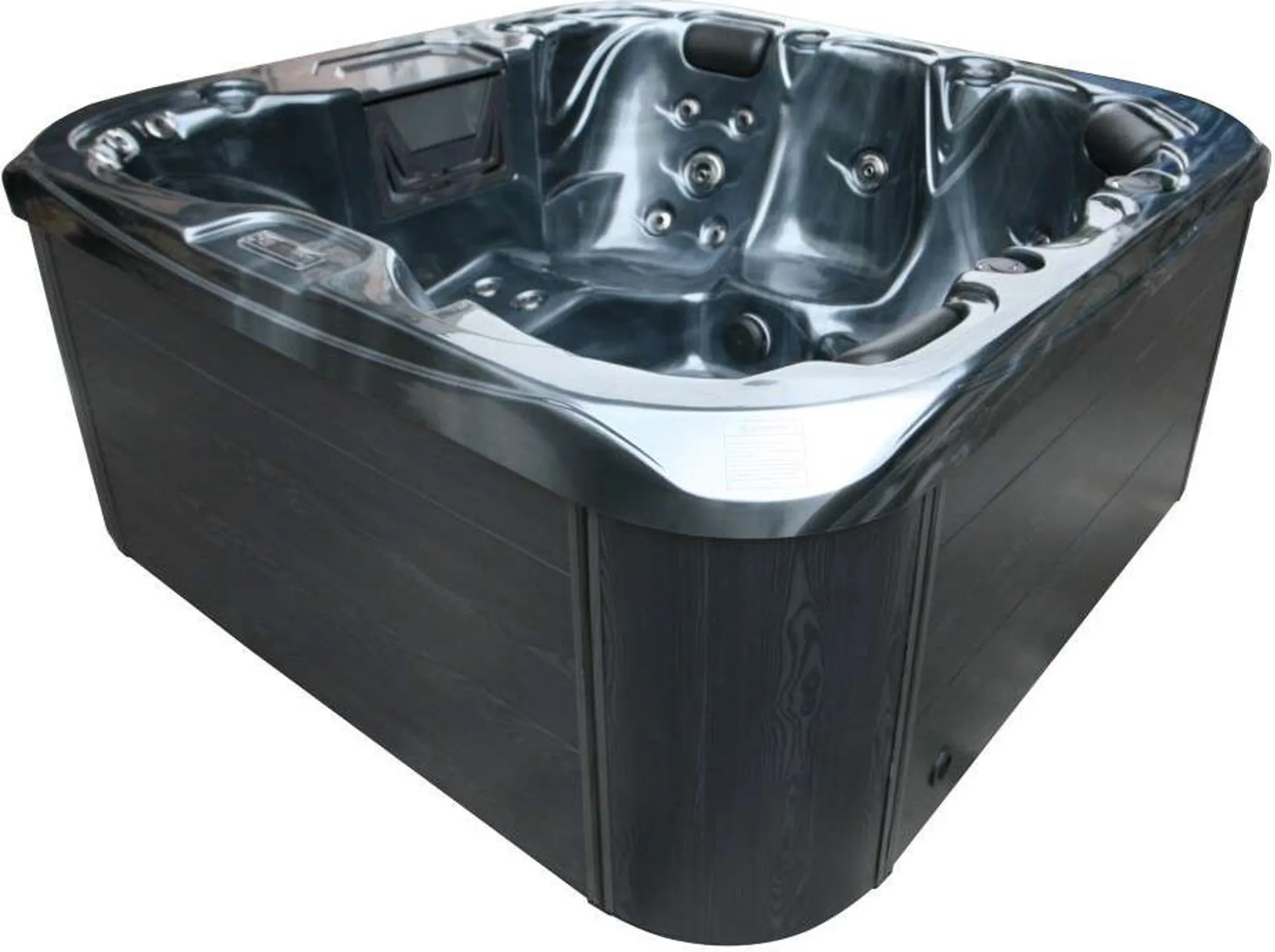 Outdoorwhirlpool TAHITI Pearl Shadow Grau inkl. Abdeckung und Stiege - 200 x 200 x 88cm