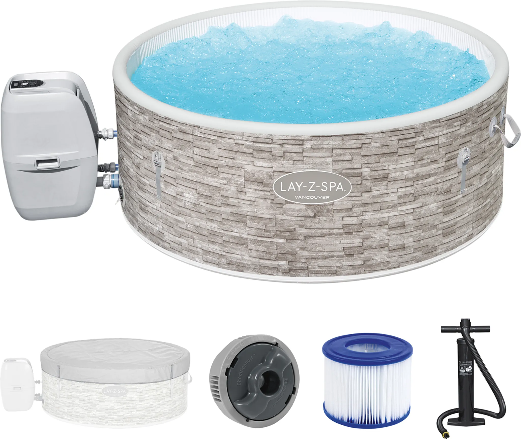 Bestway LAY-Z-SPA® Whirlpool Vancouver AirJet Plus™, rund, 155x60cm, 60027 – Bild 2