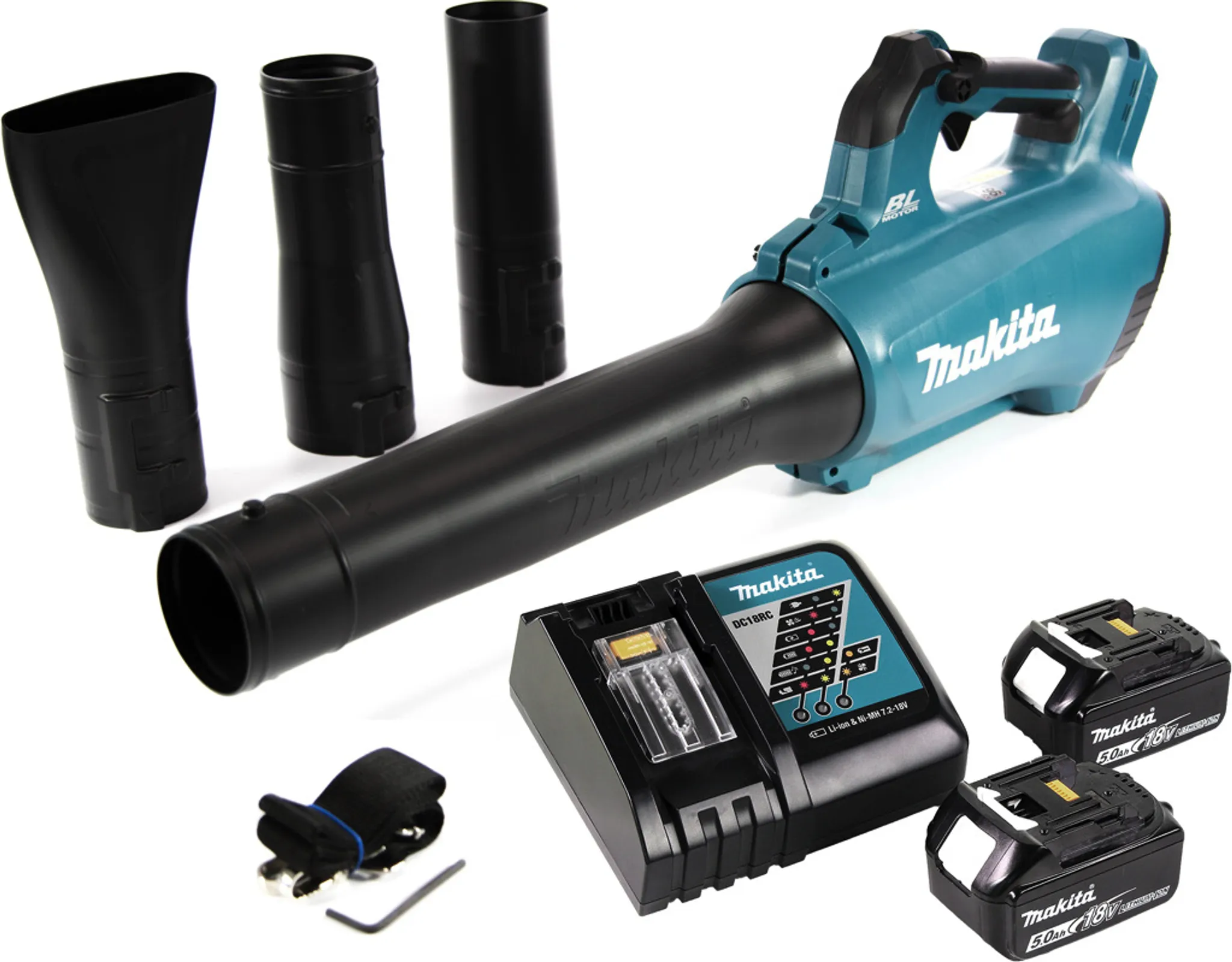 Makita Akku-Laubbläser mit Akku 18 V Schwarz und Blau – Bild 9