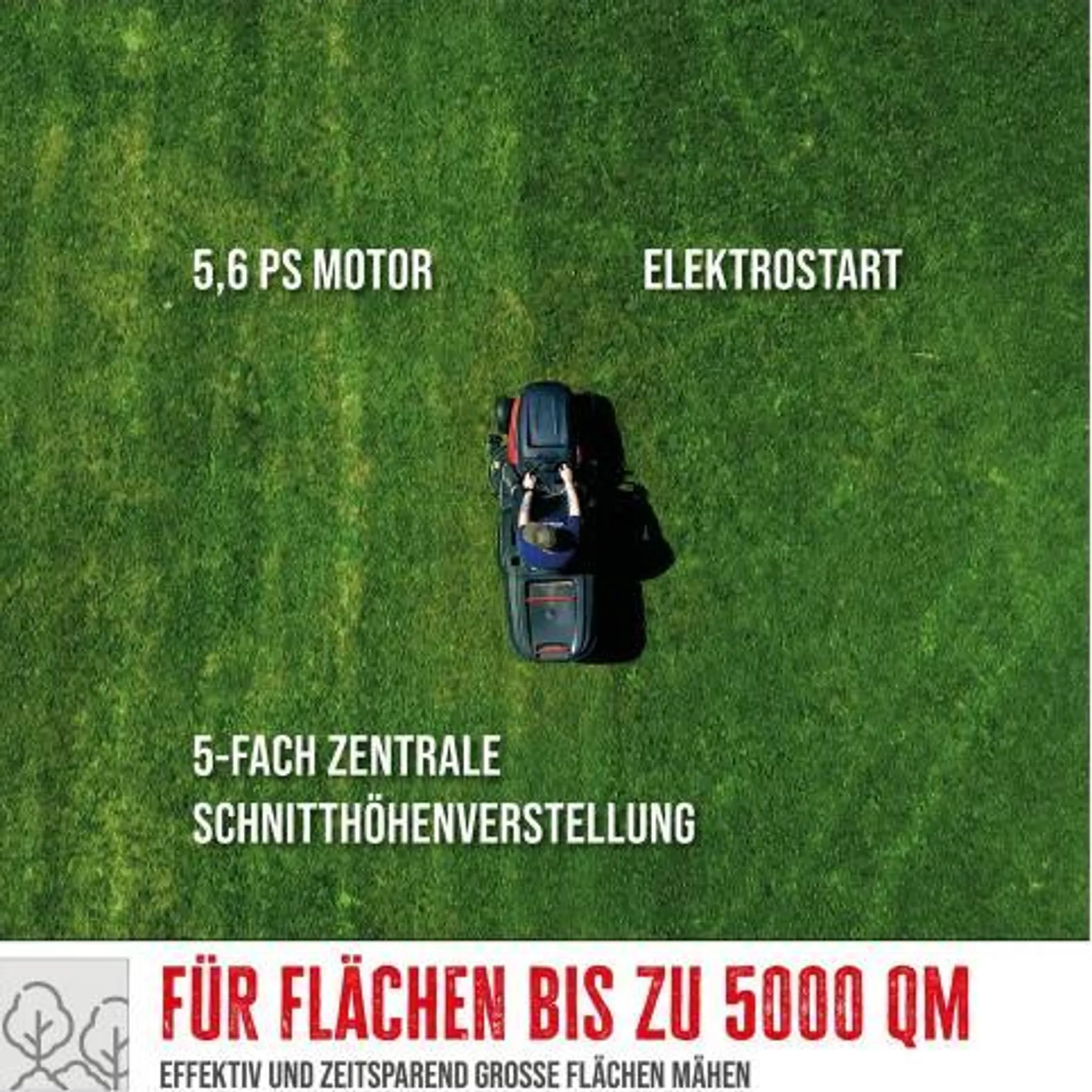 Güde Rasentraktor GAR 685 T Aufsitzrasenmäher Aufsitzmäher Benzin 5,6PS – Bild 9