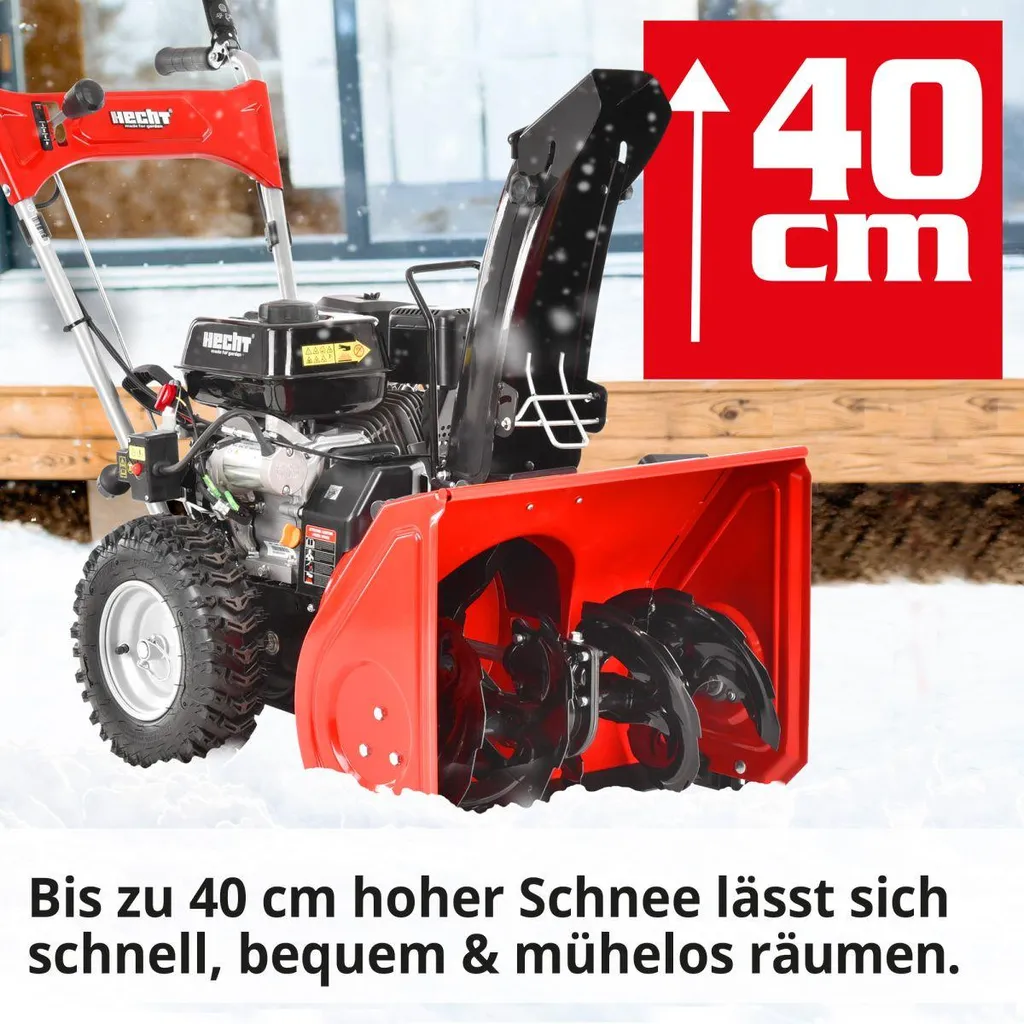 HECHT Schneefräse Benzin 9555 SE | 56 cm Arbeitsbreite |4,0 kW / 5,5 PS | 2-Stufig | Elektrostarter | 40 cm Arbeitshöhe | LED – Bild 9