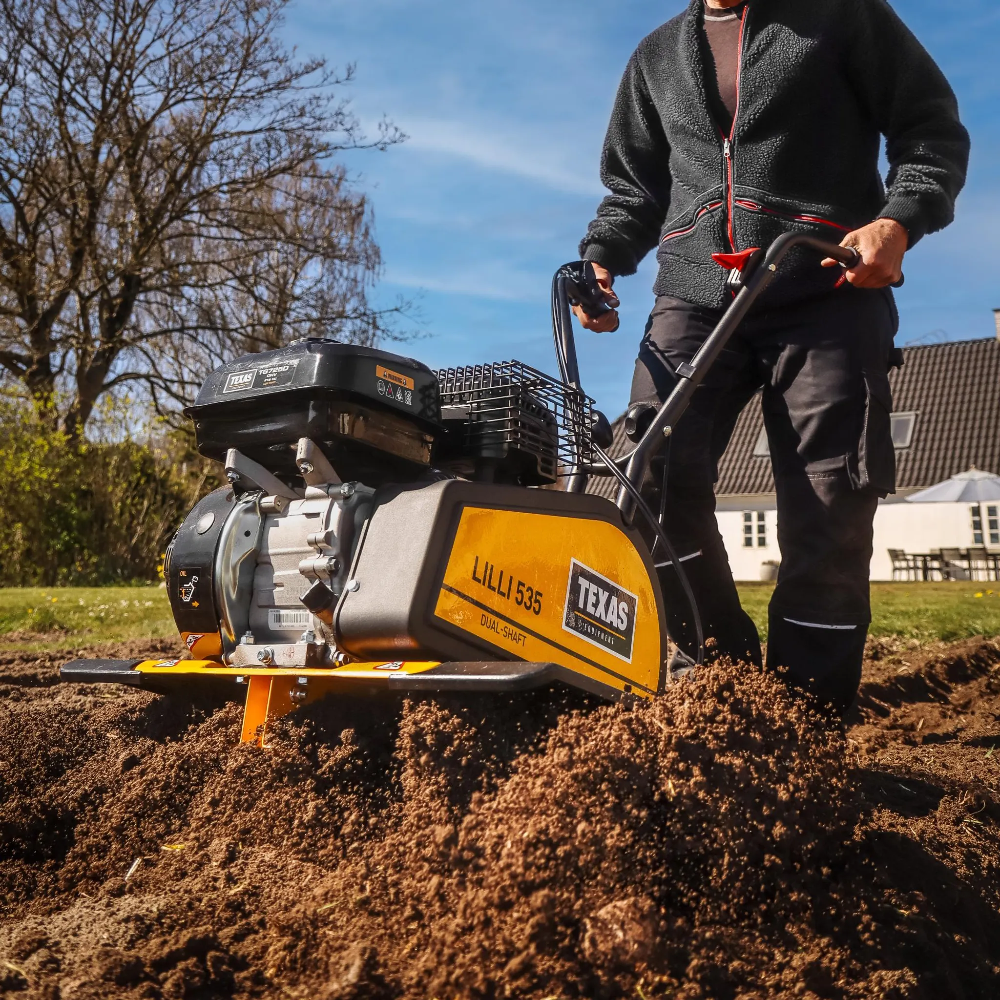 TEXAS Gartenfräse Motorhacke Bodenhacke Bodenfräse Pflug Benzin Lilli 535TG – Bild 8