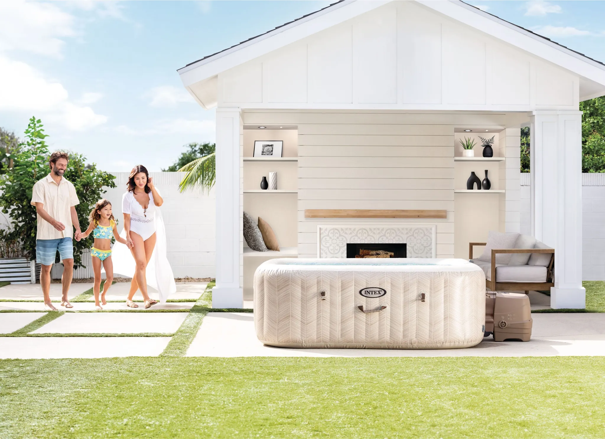 INTEX 28472NP - Whirlpool - Chevron Deluxe Square Bubble (196x196cm) für 6 Personen – Bild 2