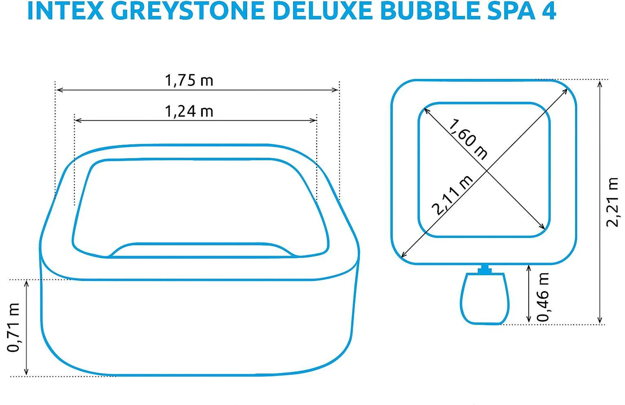 Intex Pure Spa Greystone Deluxe - Bubble Spa für 4 Personen – Bild 2