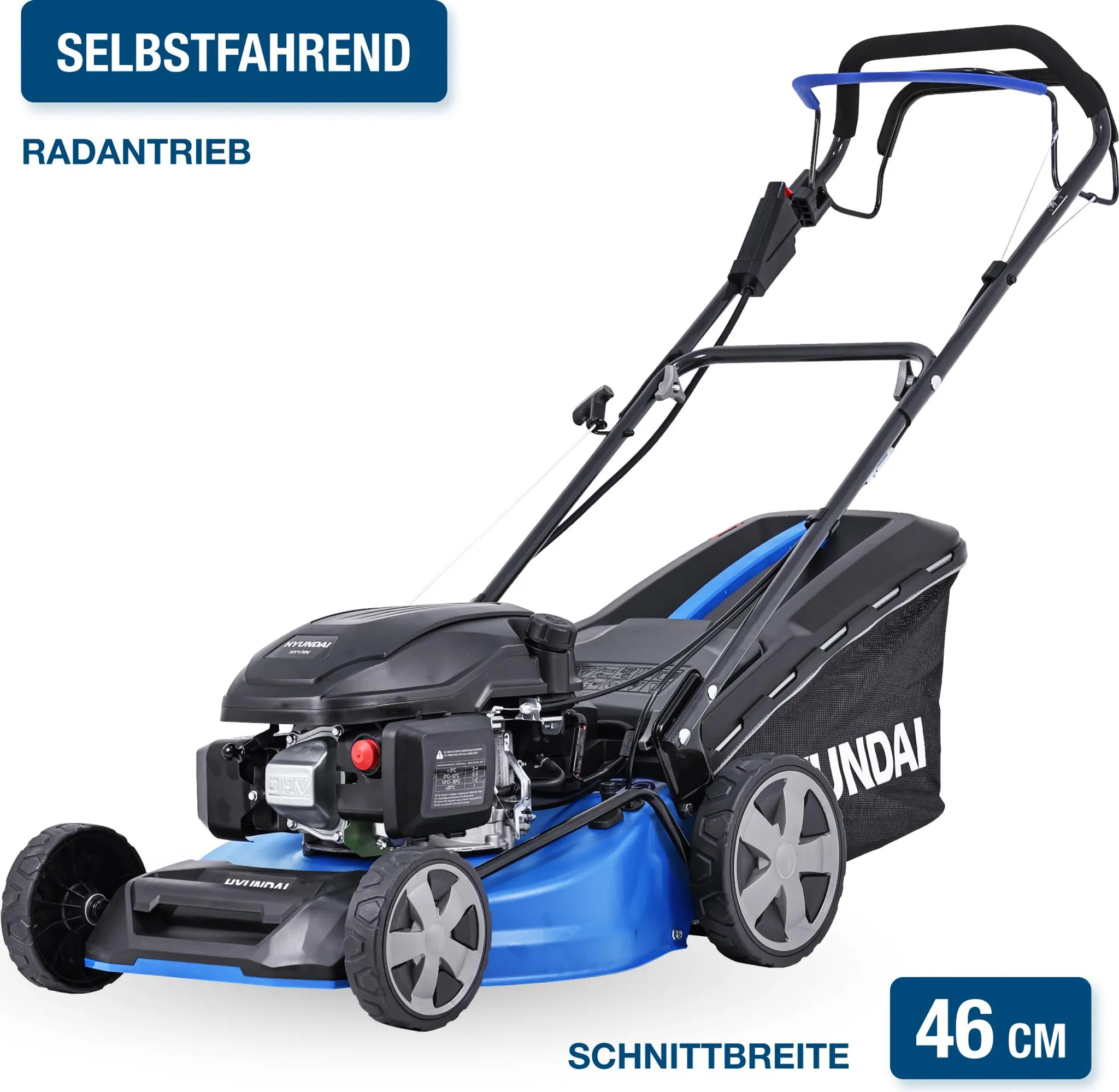 HYUNDAI Benzin-Rasenmäher LM4623G ES (Mäher/Mulcher mit Radantrieb & E-Start, 3.9 PS Hyundai Motor) – Bild 2