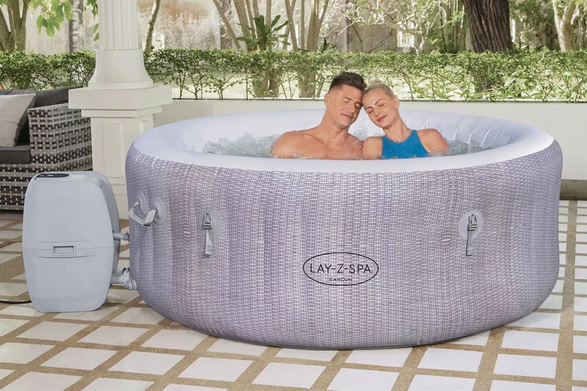 Bestway® LAY-Z-SPA® Whirlpool Cancun AirJet™ 180 x 66 cm, rund – Bild 2