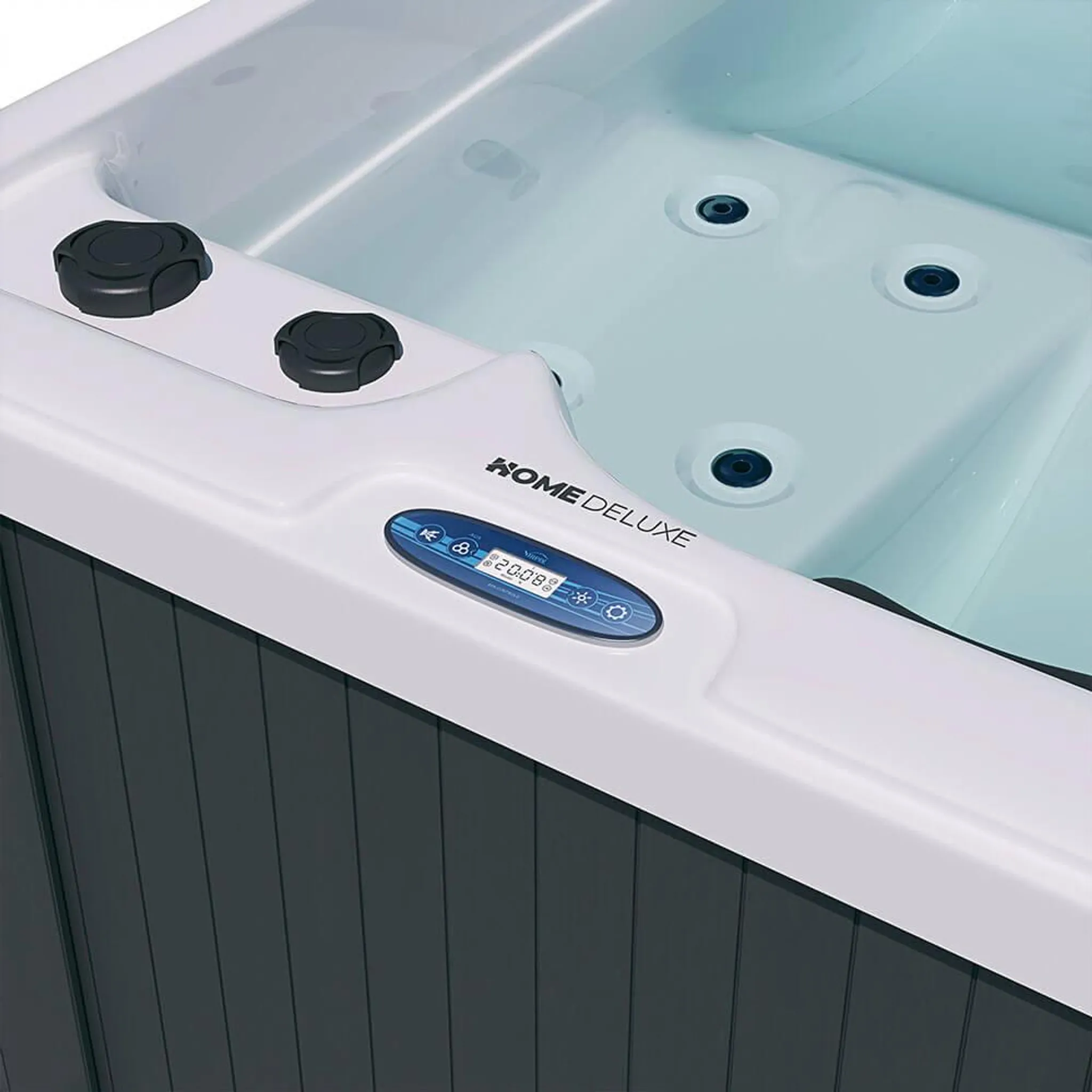 Home Deluxe - Outdoor Whirlpool HORIZON Plus - inkl..Treppe und Thermoabdeckung, ca. 115 x 175 x 70 cm, inkl. Heizung und Massage I Whirlpool Badewanne Outdoor Badewanne – Bild 3