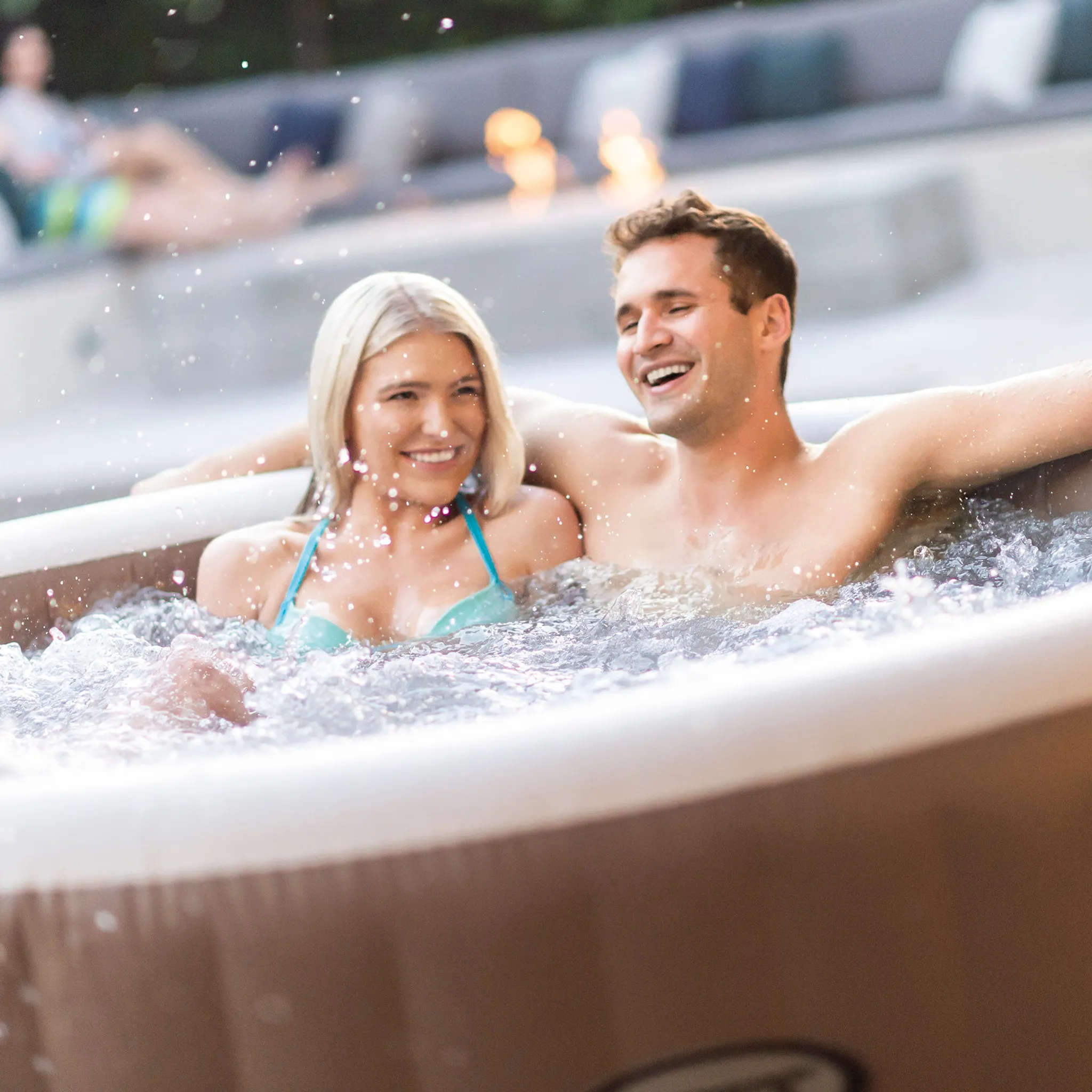 INTEX 28426 - Whirlpool - PureSPA »Bubble« (rund, sahara tan, Ø196 außen/Ø145cm innen) x 71cm hoch für 4 Personen – Bild 2