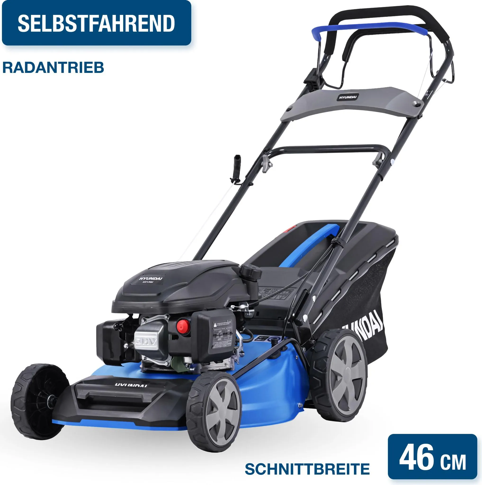 HYUNDAI Benzin-Rasenmäher LM4622G (Mulcher/Mäher mit Radantrieb, 3.9 PS Hyundai Motor) – Bild 2