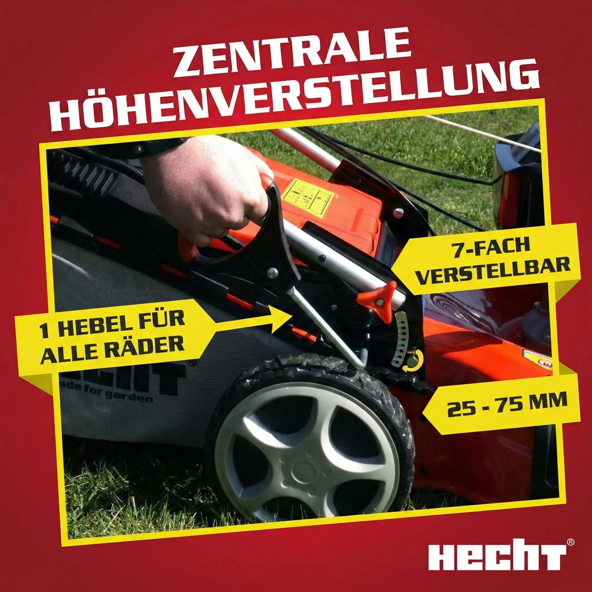 HECHT 554 SX Rasenmäher Benzin mit Antrieb | 53 cm Schnittbreite | 5in1 | 75L | 6 PS | Mulchkit – Bild 9