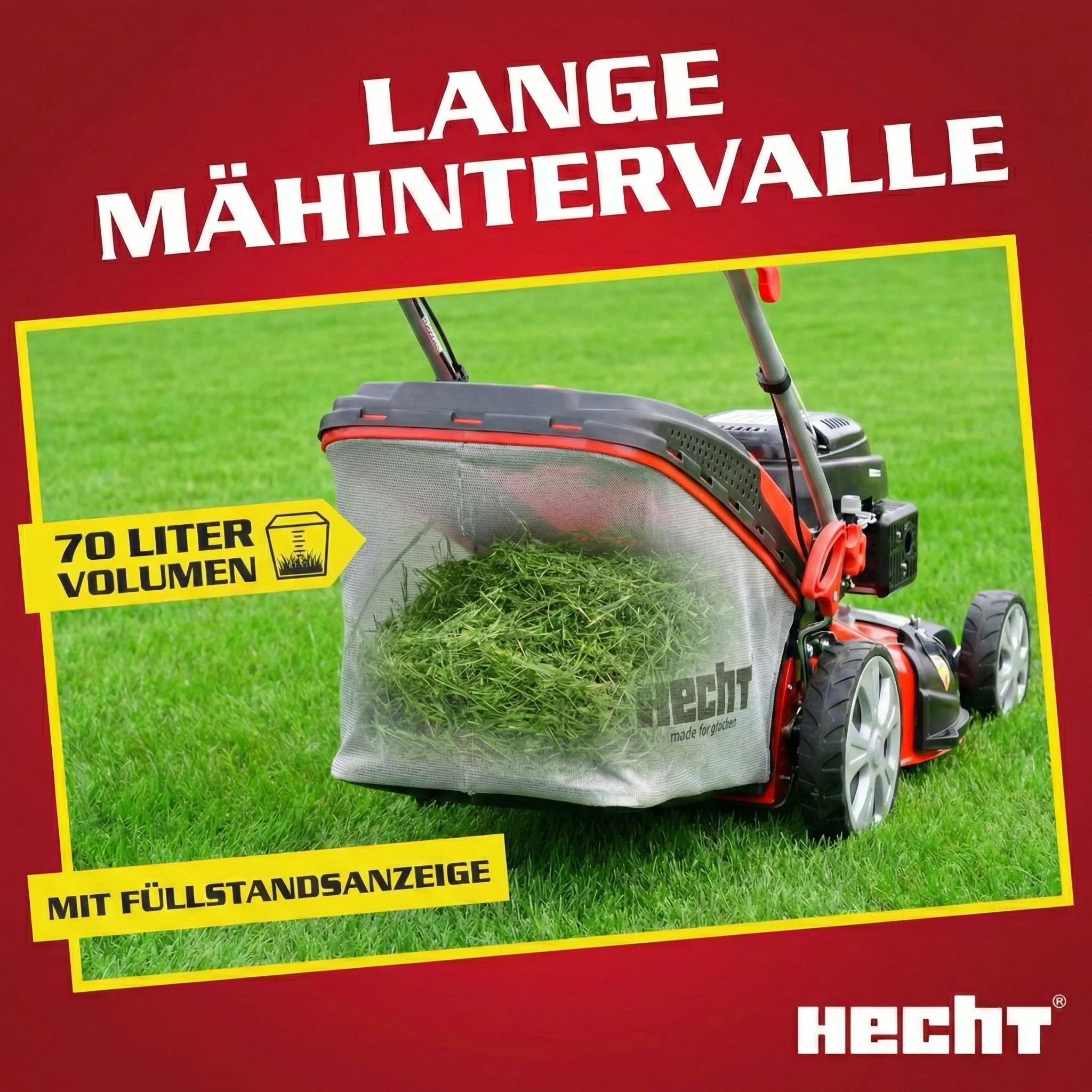 HECHT Rasenmäher Benzin mit Antrieb 551 SX | 51 cm Schnittbreite | 5in1 | 5,5 PS | Mulchkit | 65 L Fangkorb – Bild 8