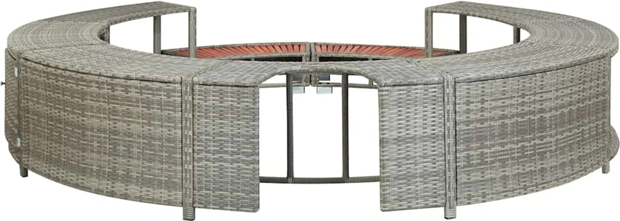 vidaXL Whirlpool-Umrandung Grau Poly Rattan – Bild 6