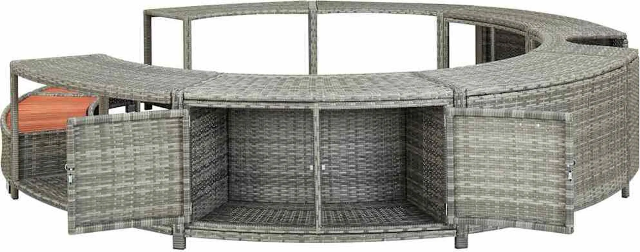 vidaXL Whirlpool-Umrandung Grau Poly Rattan – Bild 5