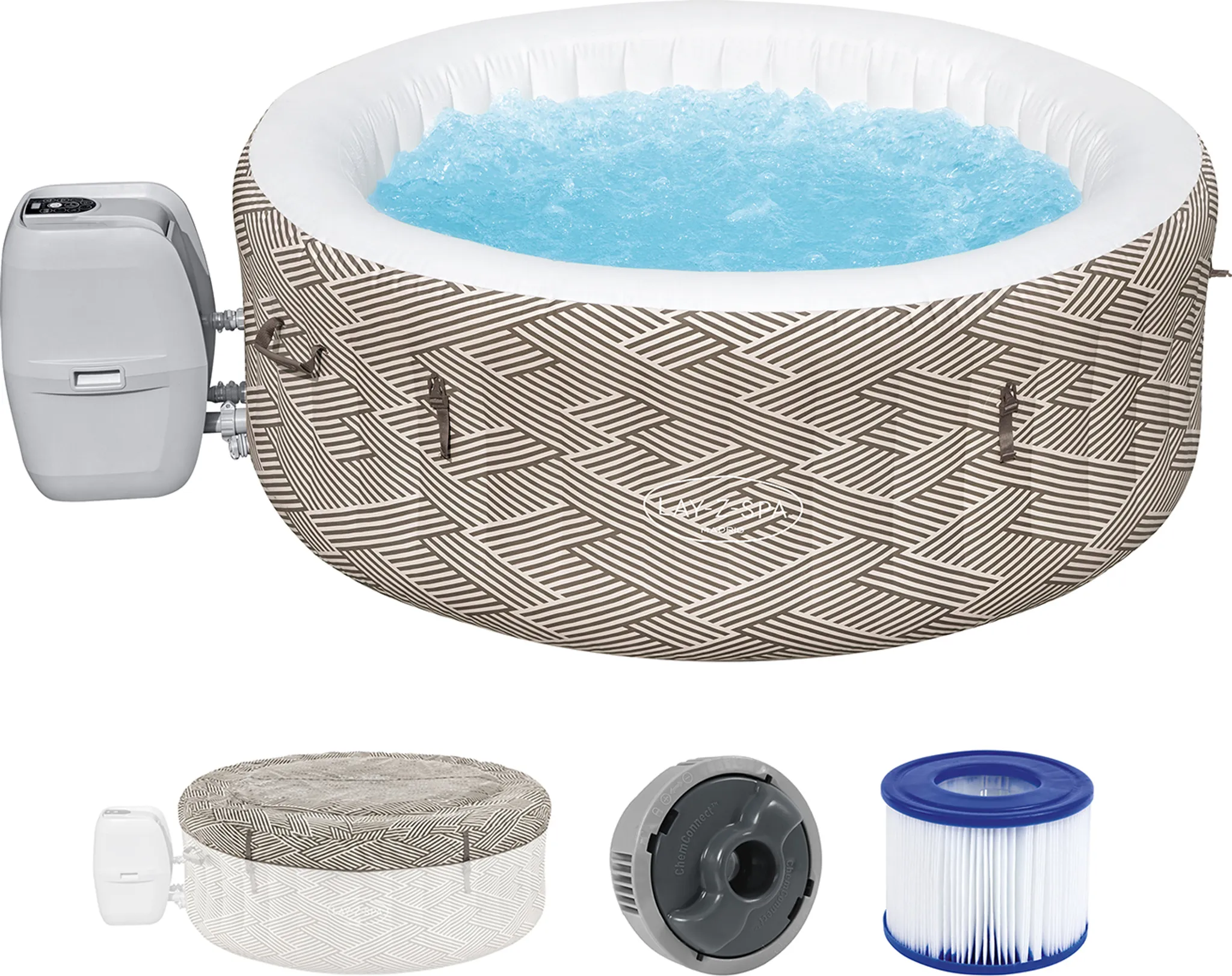 Bestway® LAY-Z-SPA® WLAN-Whirlpool Madrid AirJet™ Ø 180 x 66 cm, rund