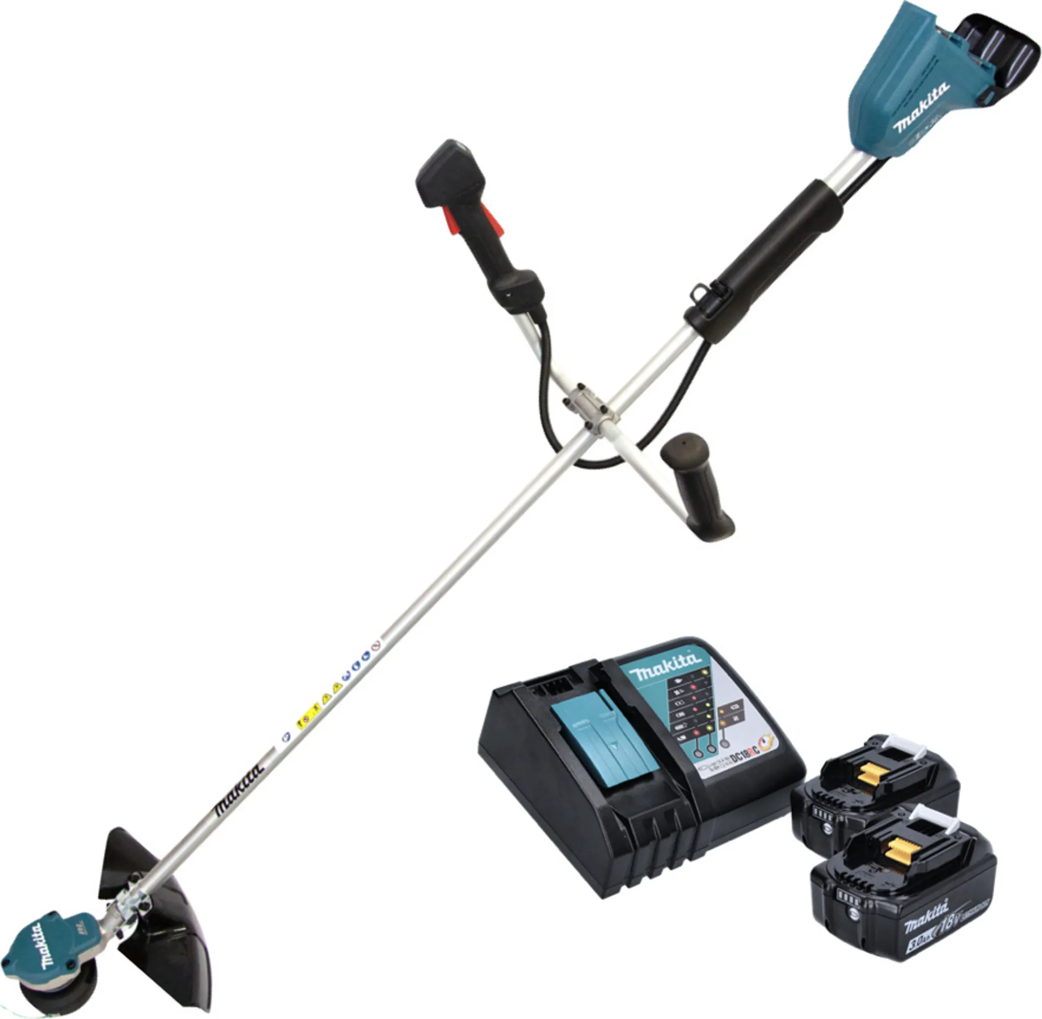 Makita DUR 368 ARF Akku Freischneider 36 V ( 2 x 18 V ) Zweihandgriff Brushless + 2x Akku 3,0 Ah + Ladegerät – Bild 2