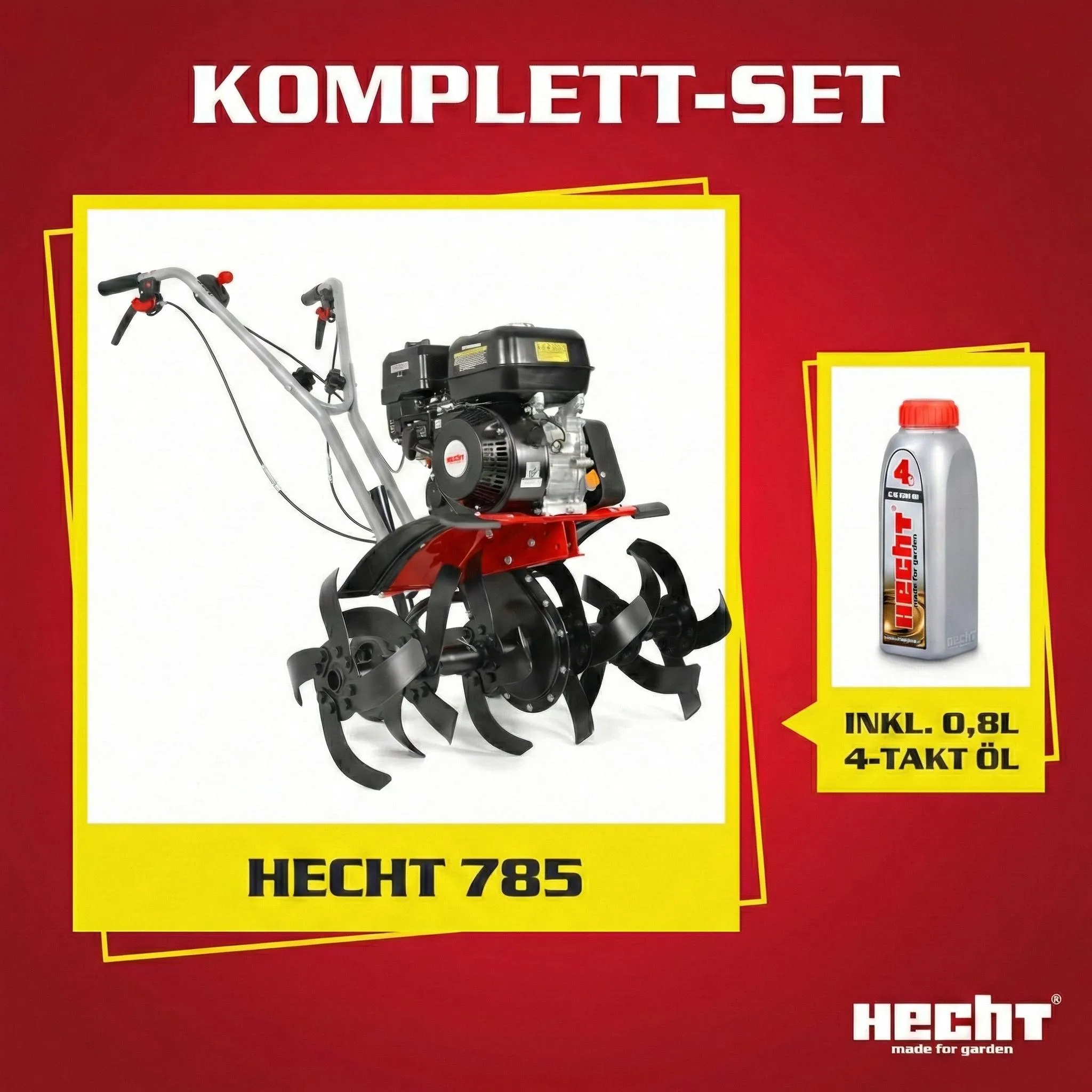HECHT 785 Motorhacke Benzin | 32-84 cm Arbeitsbreite | 32 cm Arbeitstiefe | 6,5 PS | 4,5 kW | 196 cm³ – Bild 6