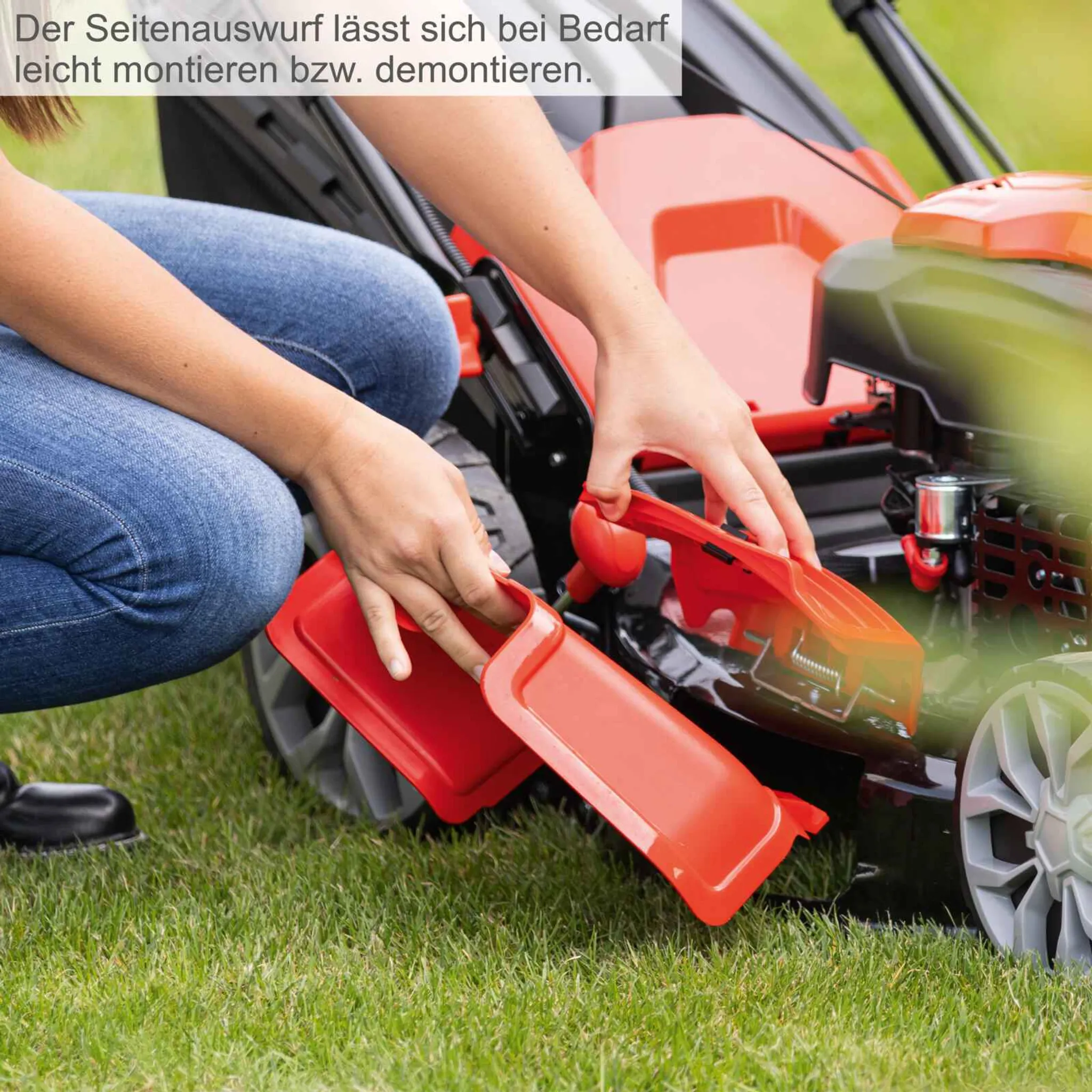Scheppach MS225-56E Benzin Rasenmäher - E-Start | 6PS | 56cm Schnittbreite | Radantrieb | 65L Fangkorb | inkl. Motoröl + 2Ah Akku + 2,4A Ladegerät – Bild 8